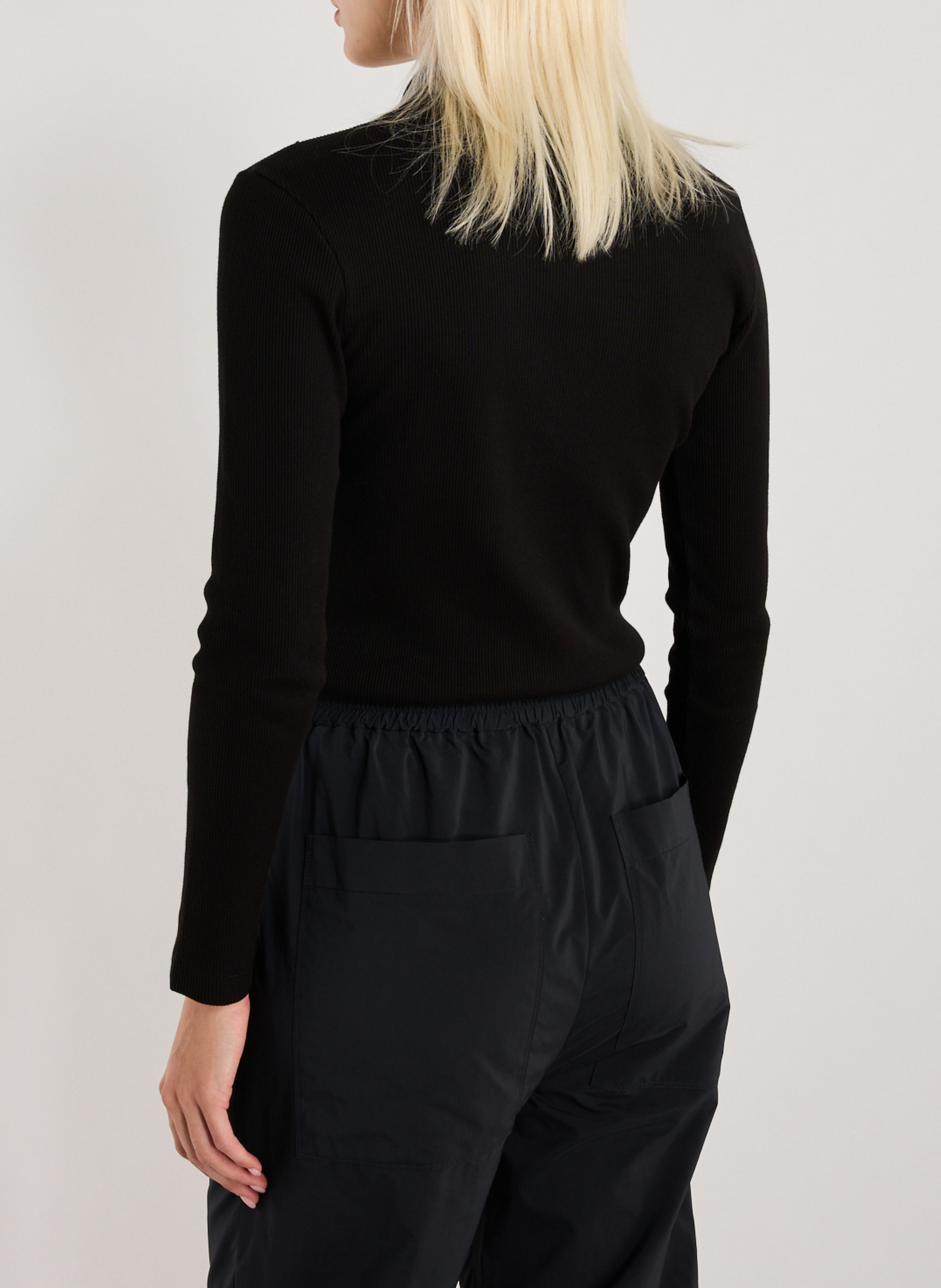 Long-sleeve cotton Polo shirt LACOSTE Black