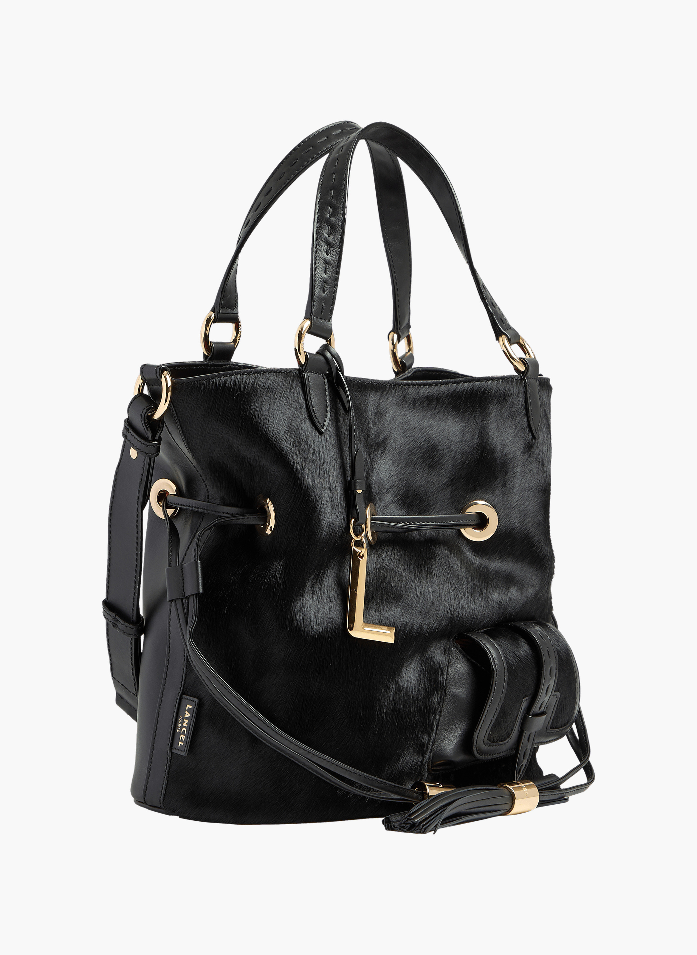 Sac seau premier flirt de lancel en animation 150y pony : cuirs de vachette pony & lisse LANCEL Noir
