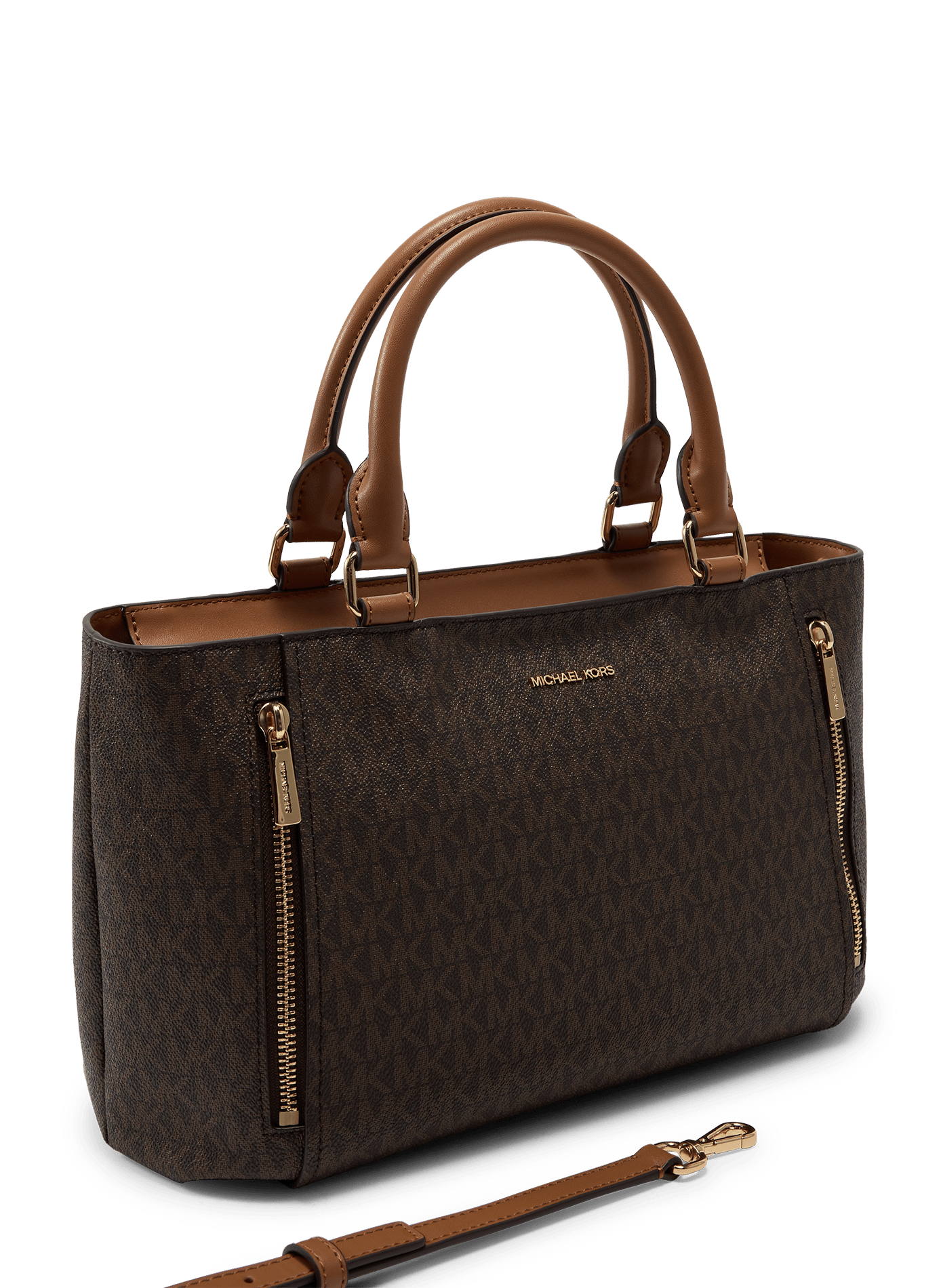 Satchel-Handtasche mit Monogramm-Print MICHAEL KORS Braun