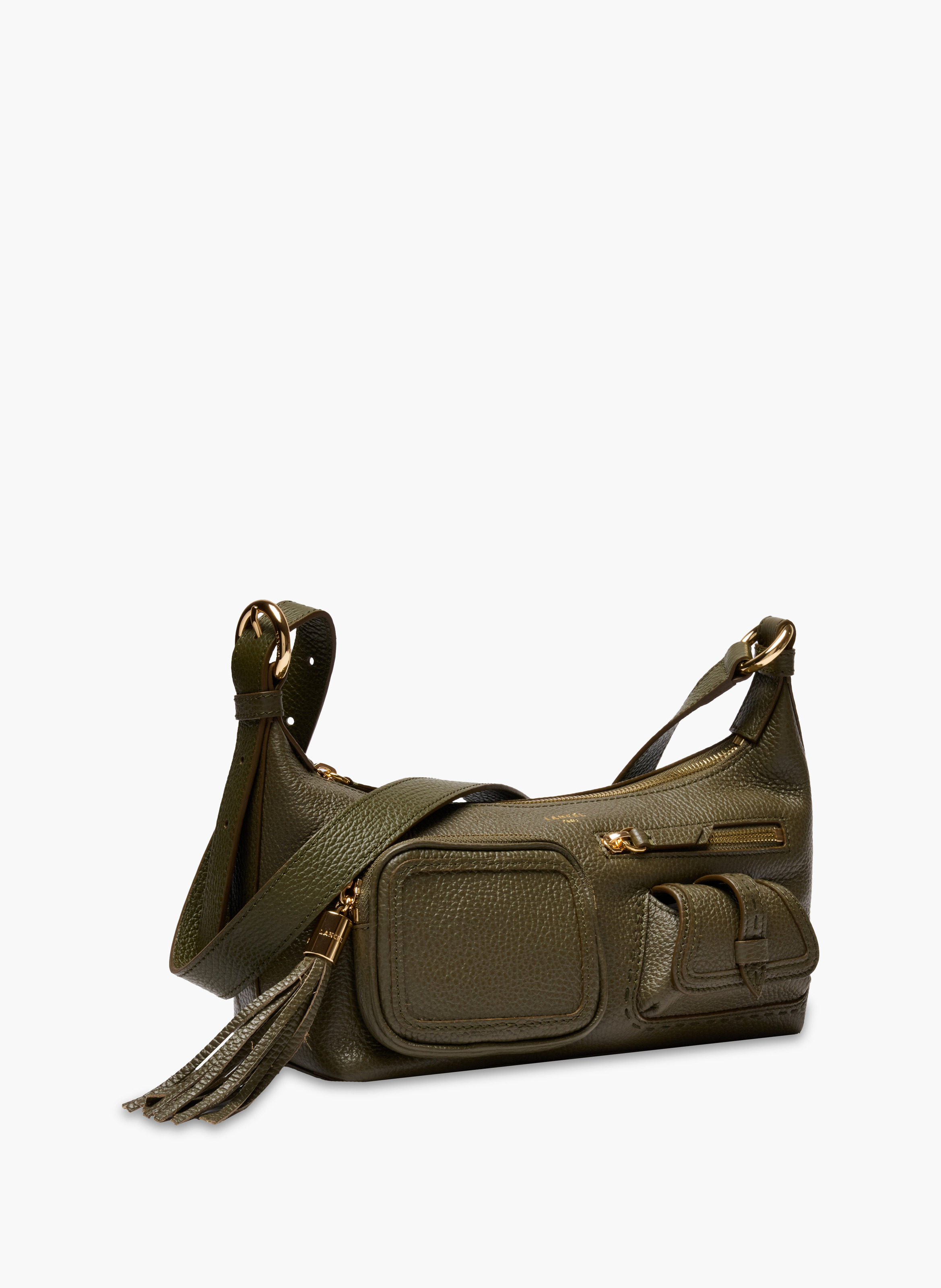 Schoudertas met ritssluiting en meerdere vakken, eerste flirt van Lancel in leer LANCEL Groen