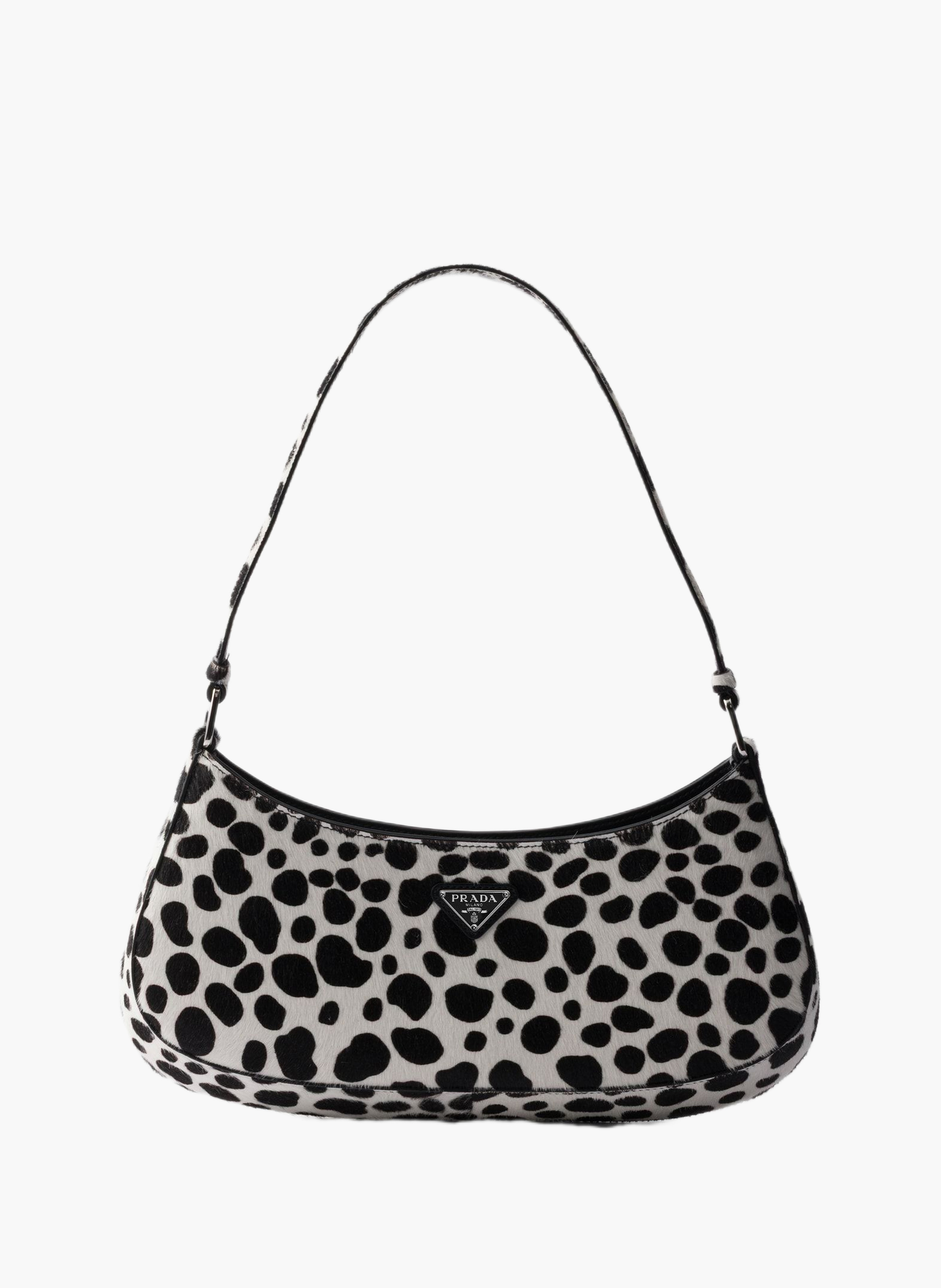 Sac porté épaule prada cleo en veau imprimé PRADA Blanc