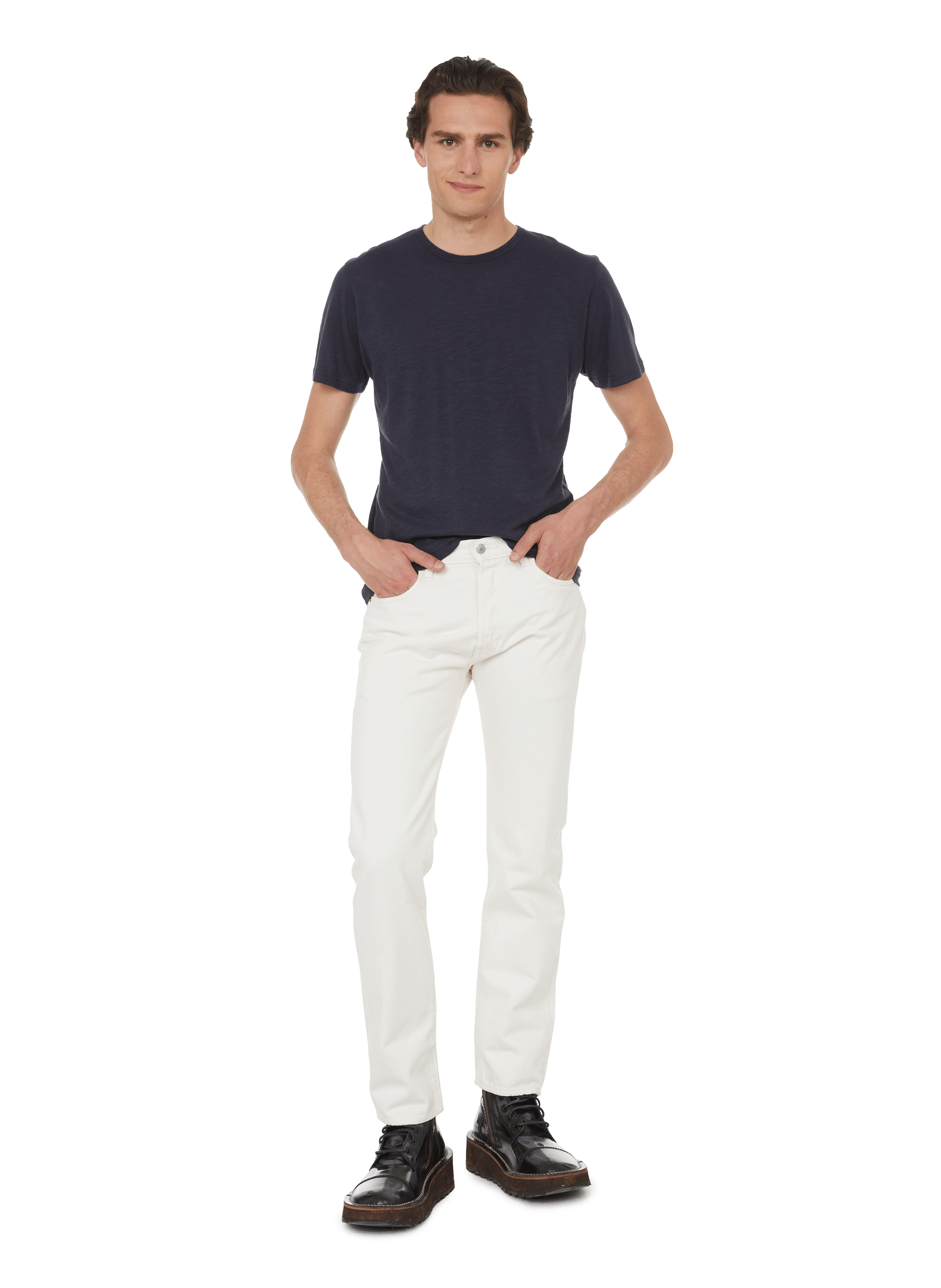 501 Original cotton denim Jeans LEVI'S White