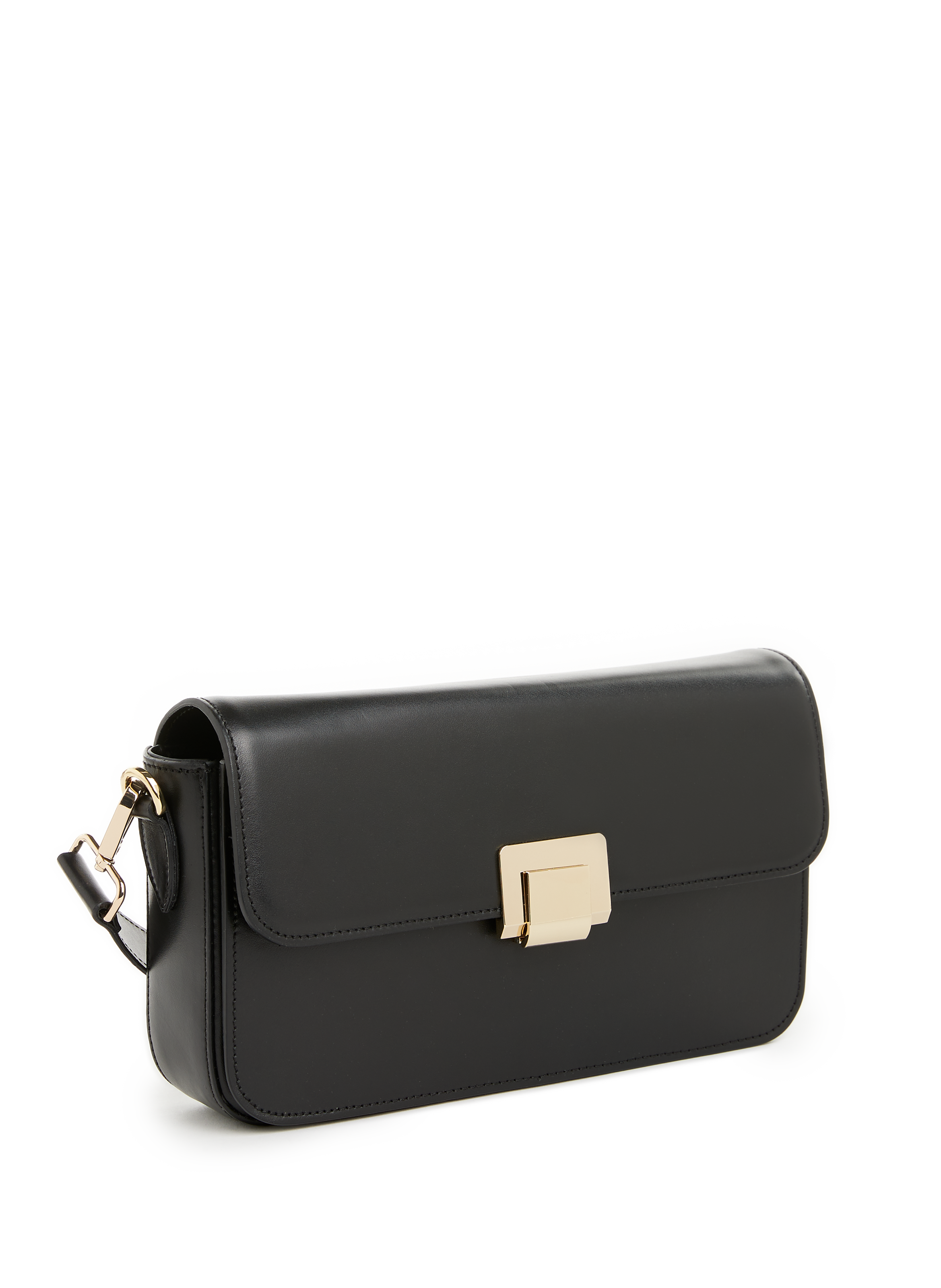Leather baguette bag SAISON 1865 Black