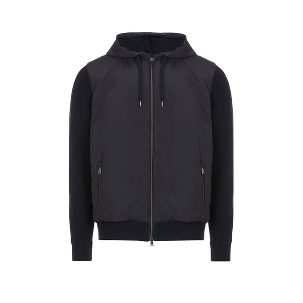 Hoodie zippée bi-matière