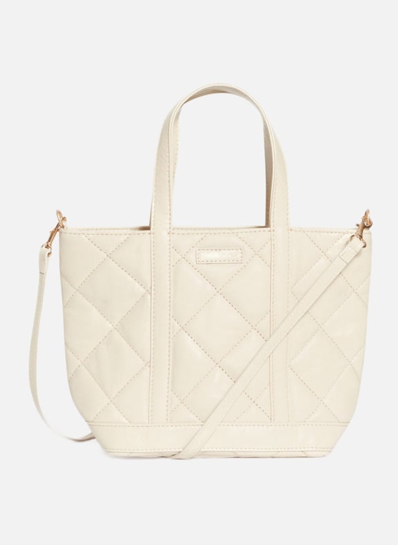 Cabas s zippé en cuir mat matelassé Beige by VANESSA BRUNO VANESSA BRUNO Cabas s zippé en cuir mat matelassé Beige
