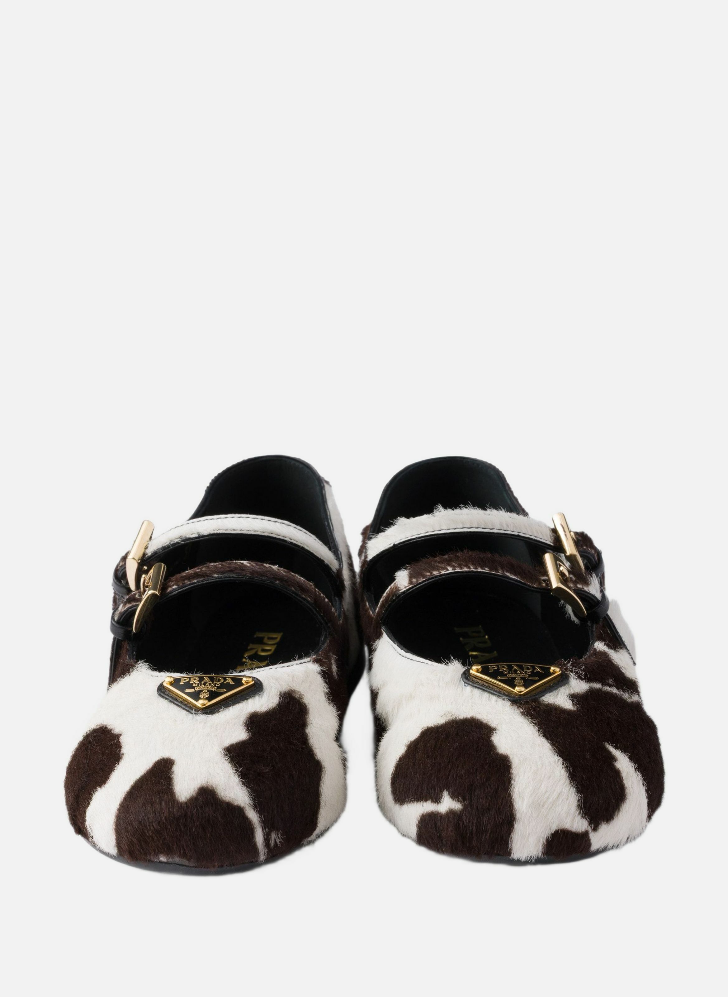 Ballerines en cuir imprimé PRADA 