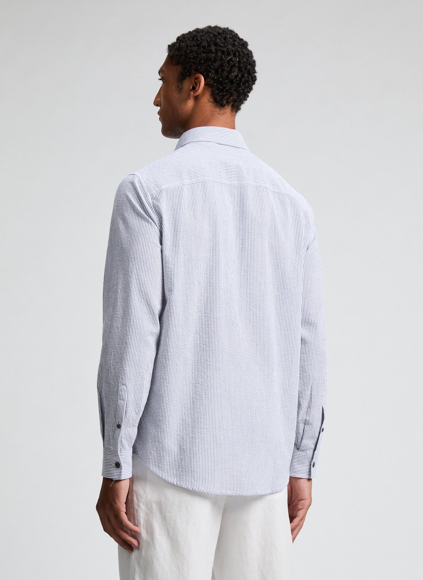 Textured regular shirt White