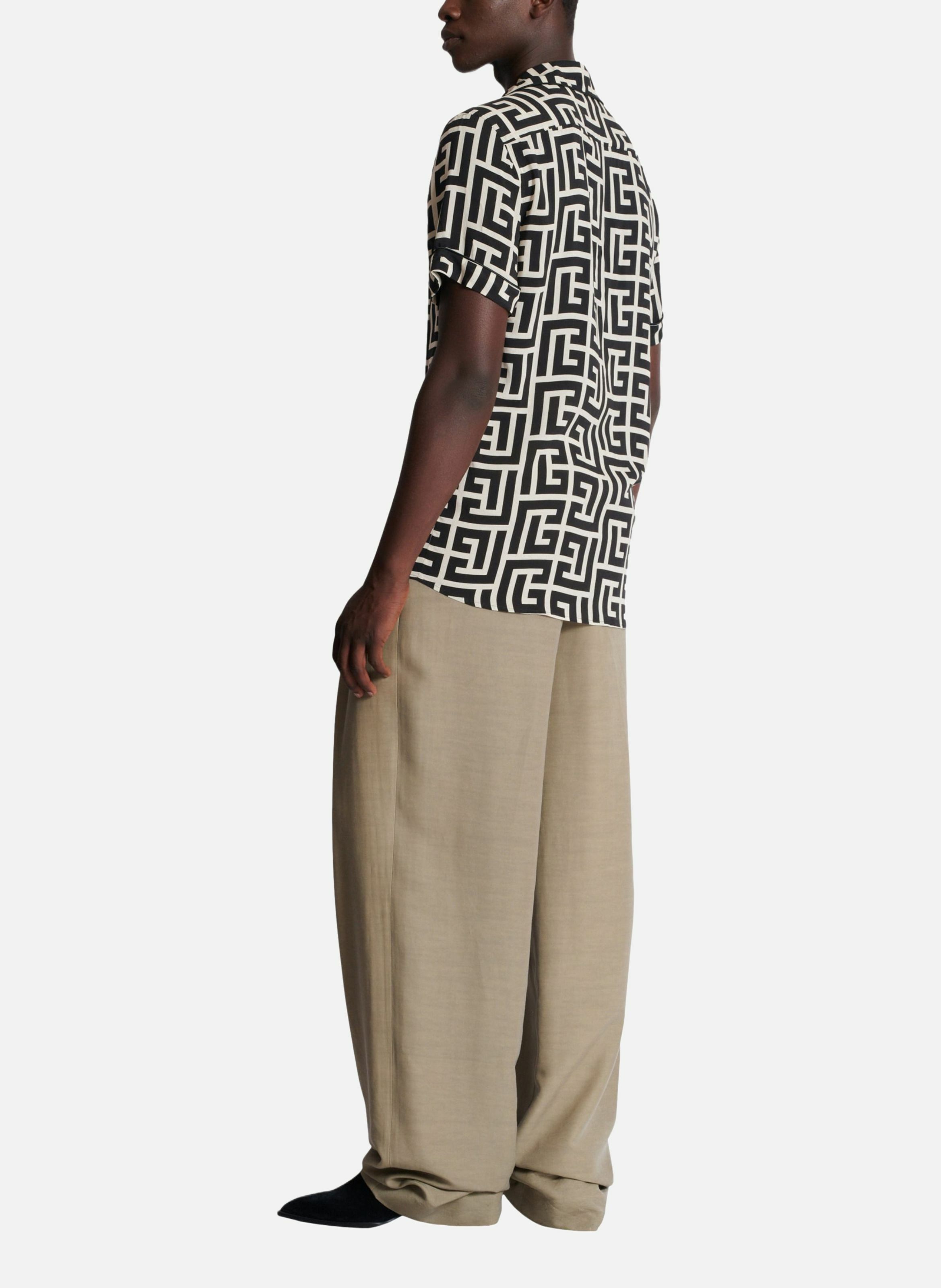 Chemisette imprimé monogramme BALMAIN Noir