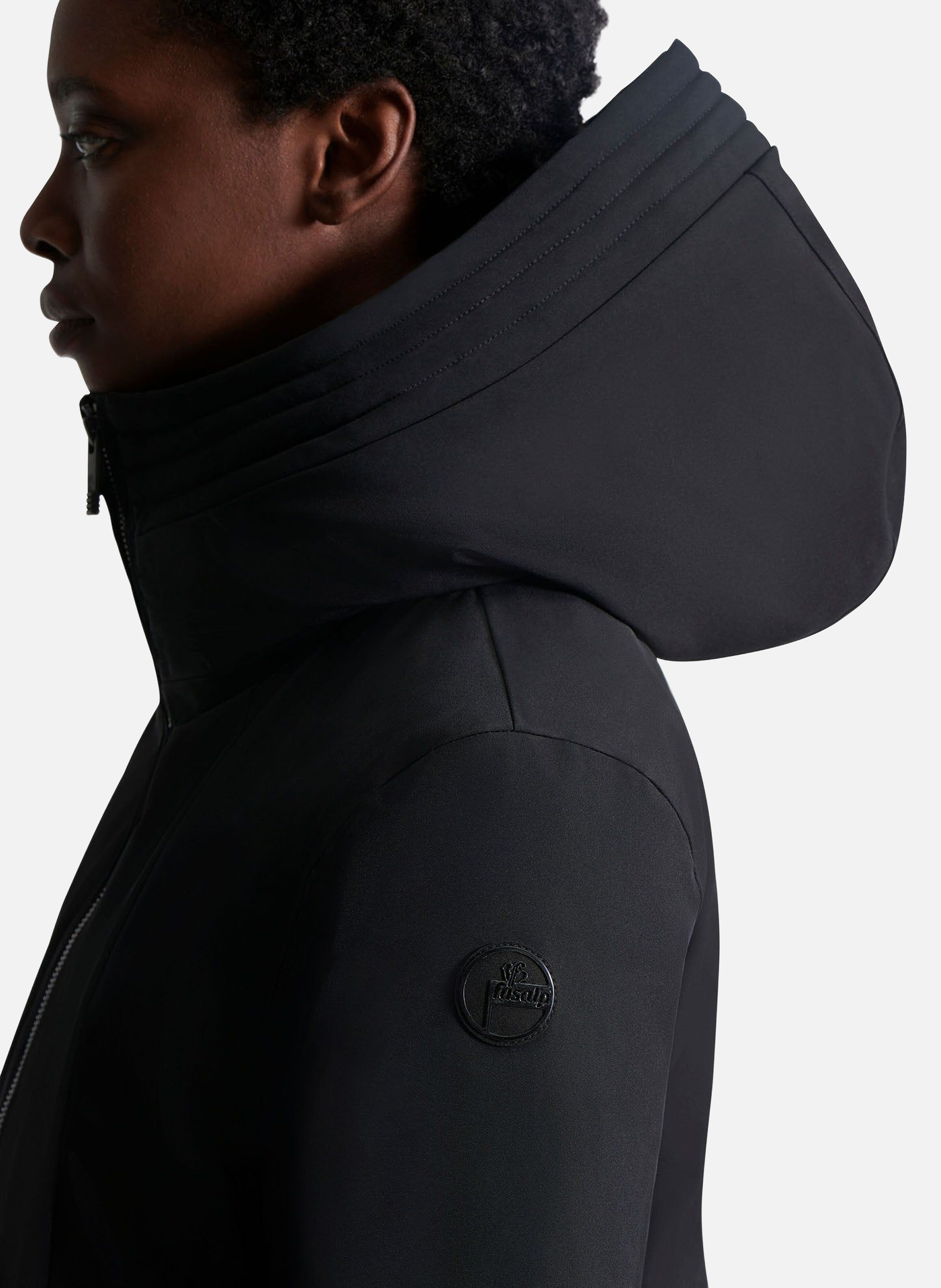 Manteau misha col montant coupe regular FUSALP Noir