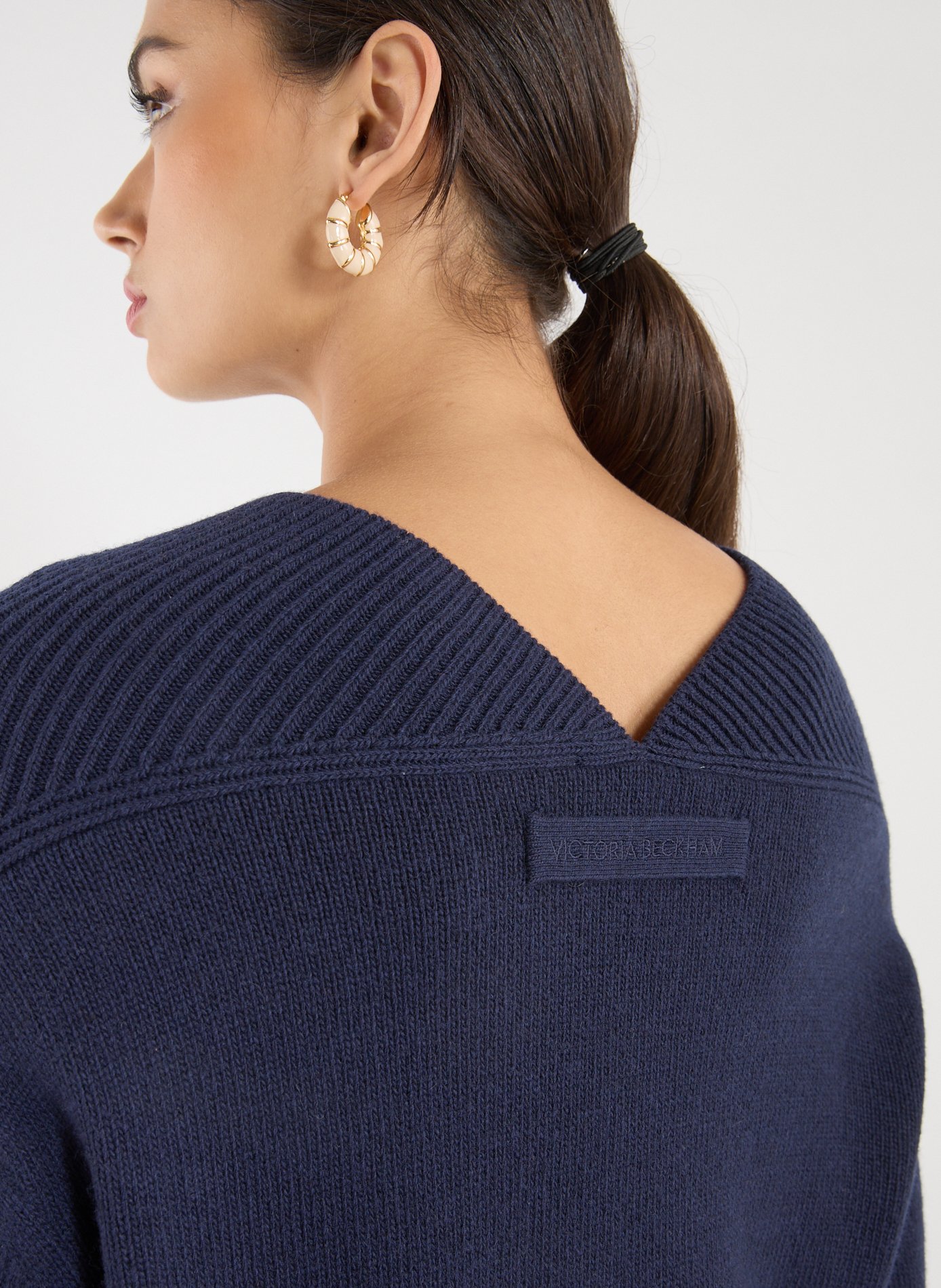 Boucles d&#039;oreille anneaux AU PRINTEMPS PARIS Blanc