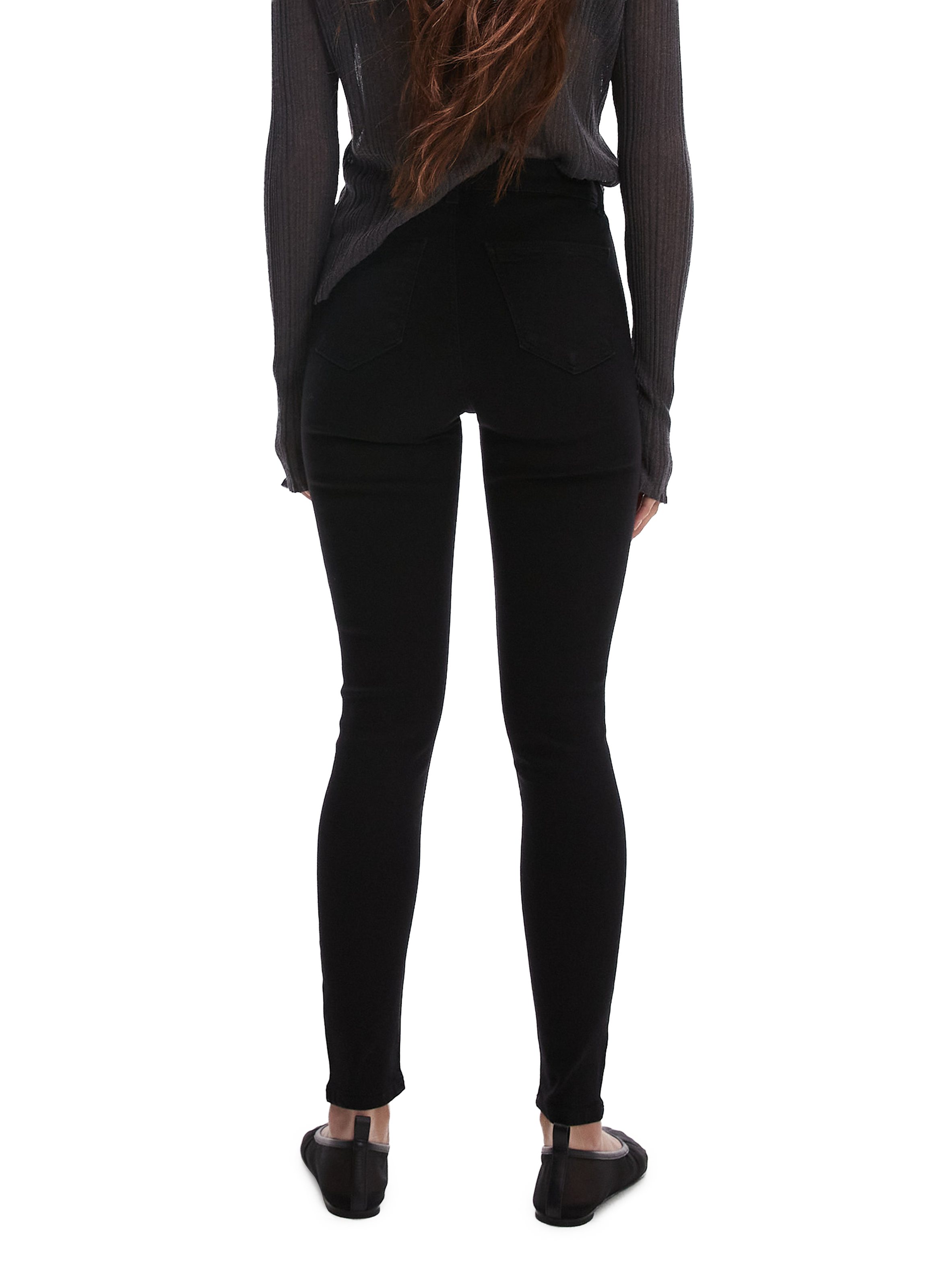 Jean slim en coton mélangé TOPSHOP Bleu