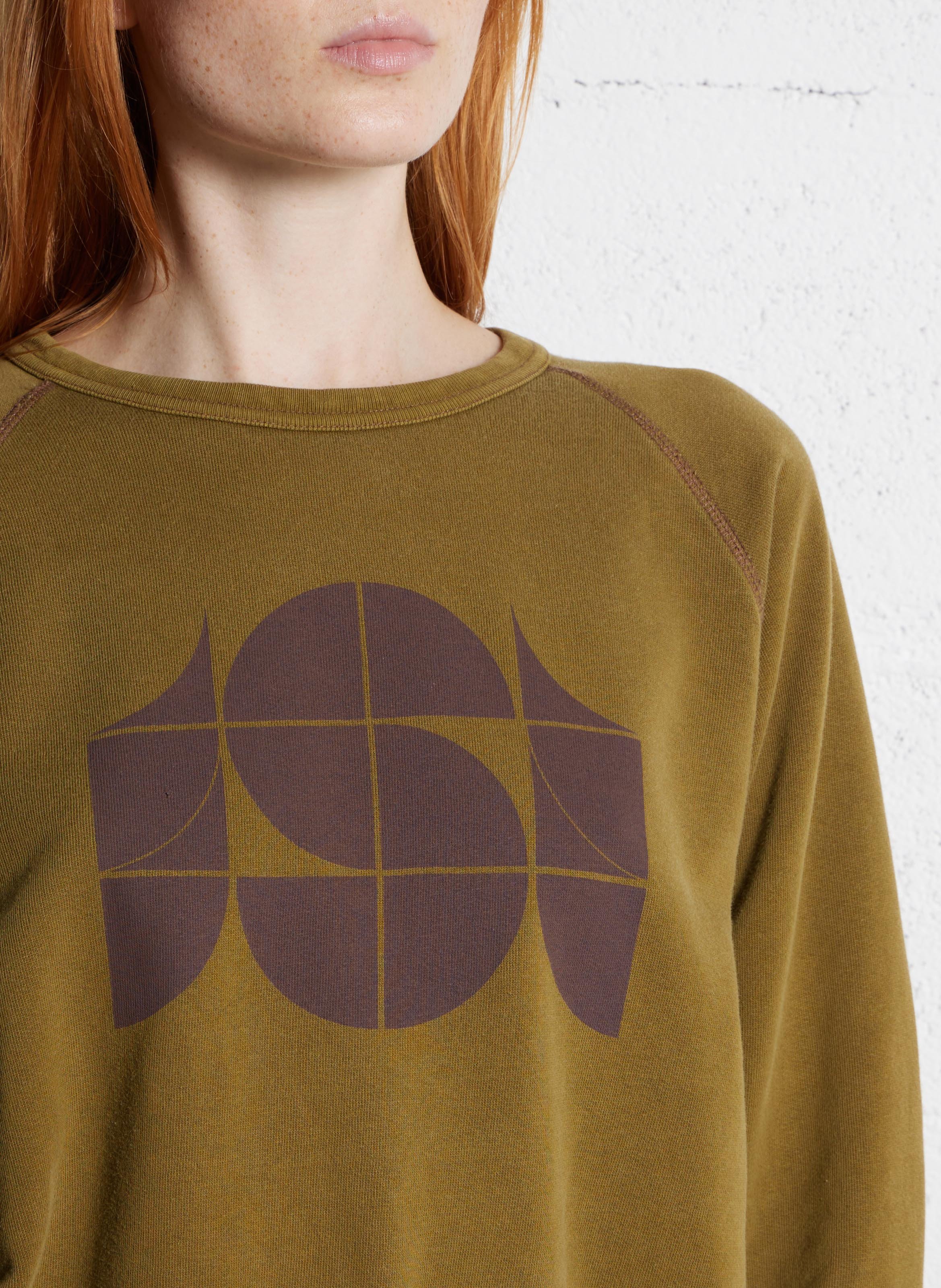 Sweat droit imprimé en coton apollo SOEUR Marron