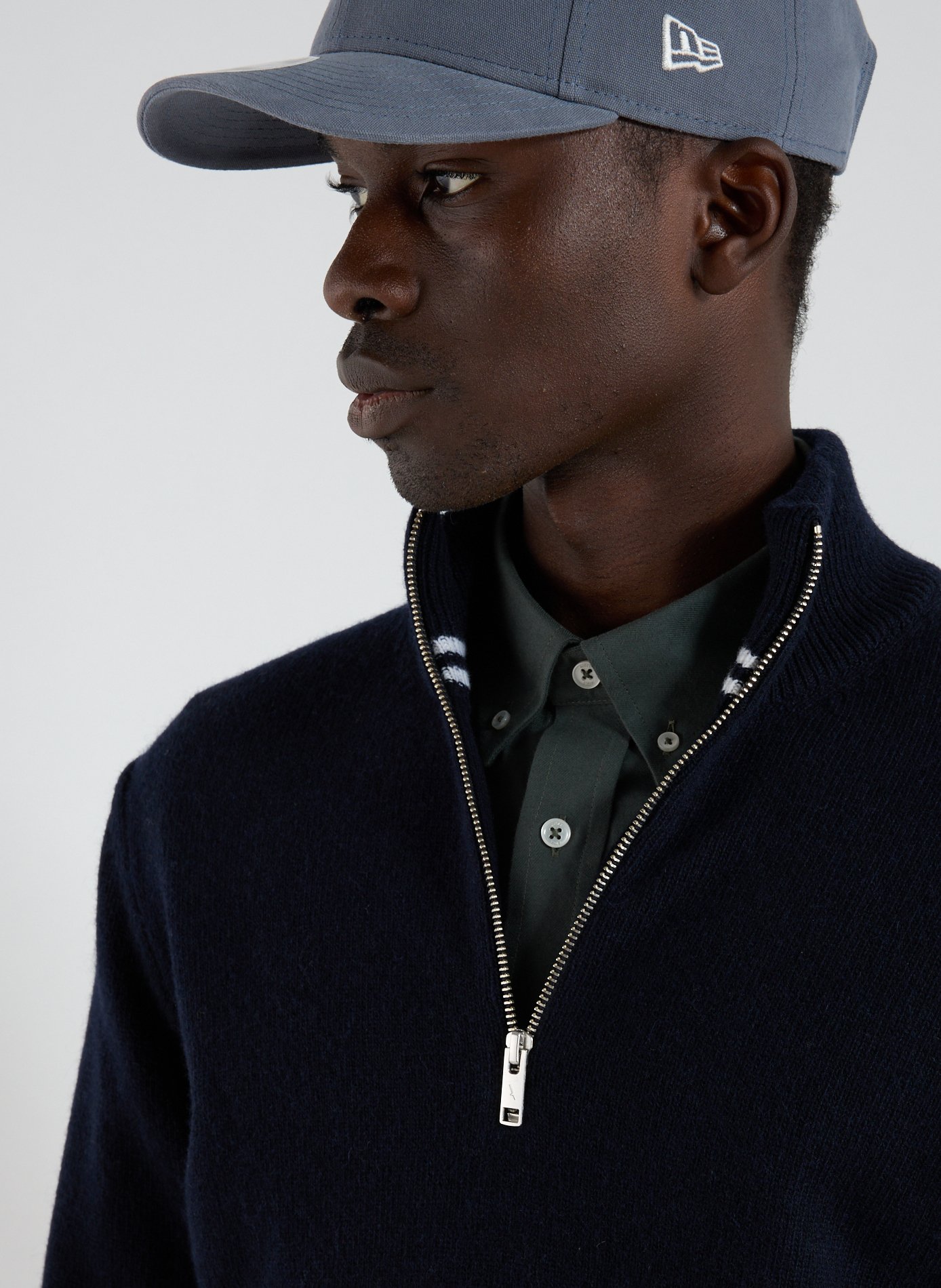 Wool zip-neck jumper AIGLE Blue