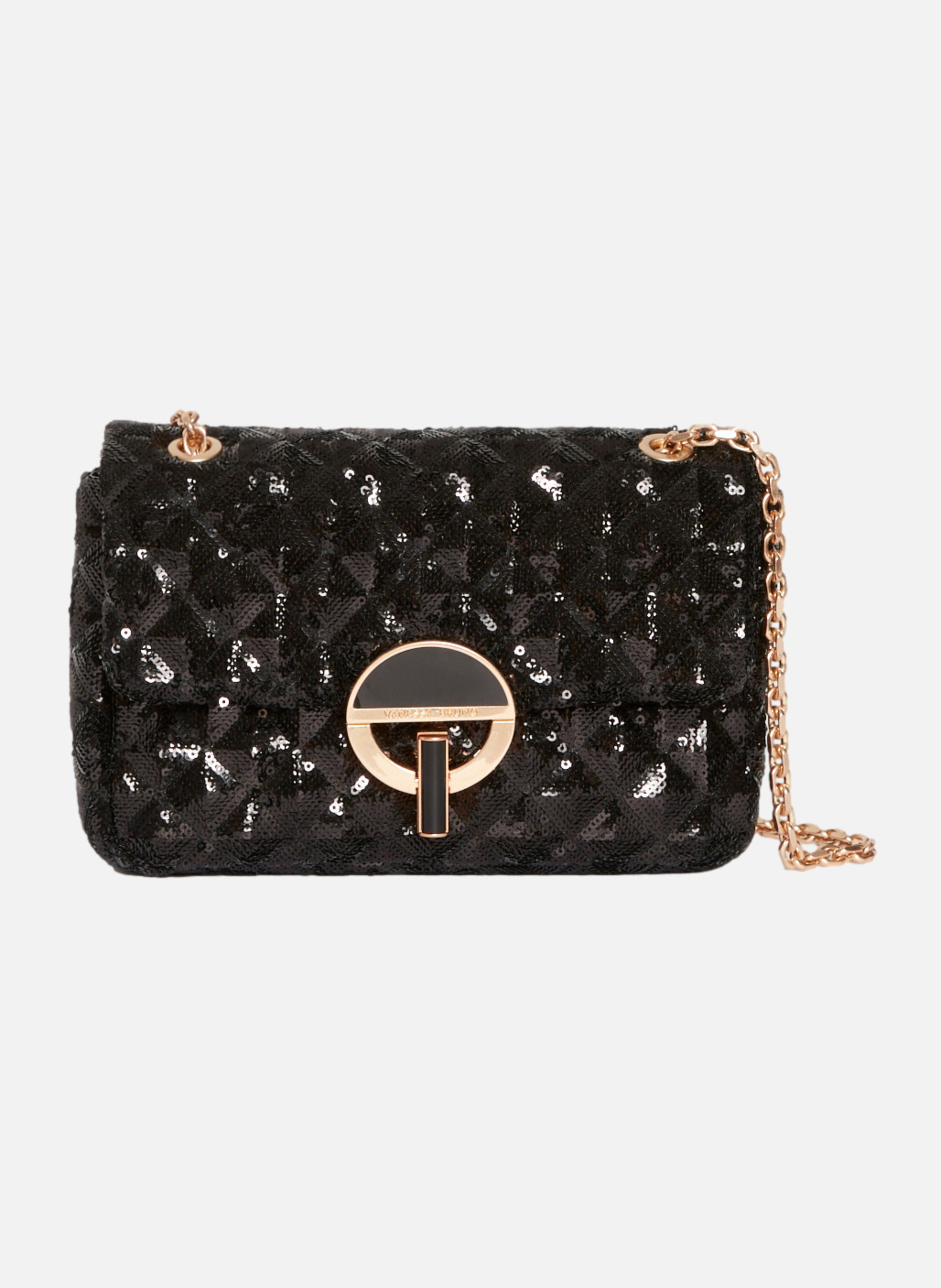 VANESSA BRUNO Moyen sac moon en sequins Noir
