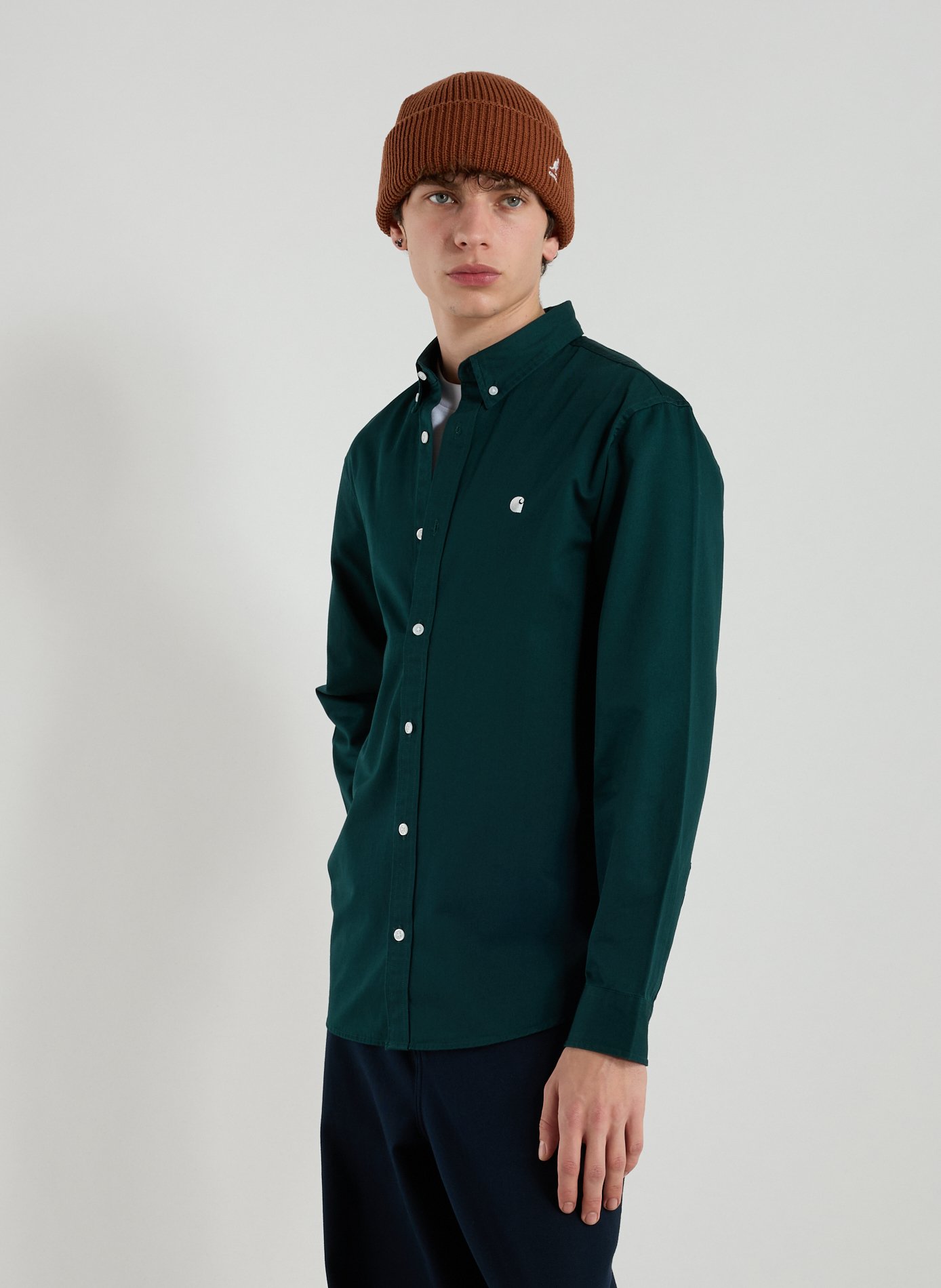 CARHARTT WIP Chemise col américain en coton Vert
