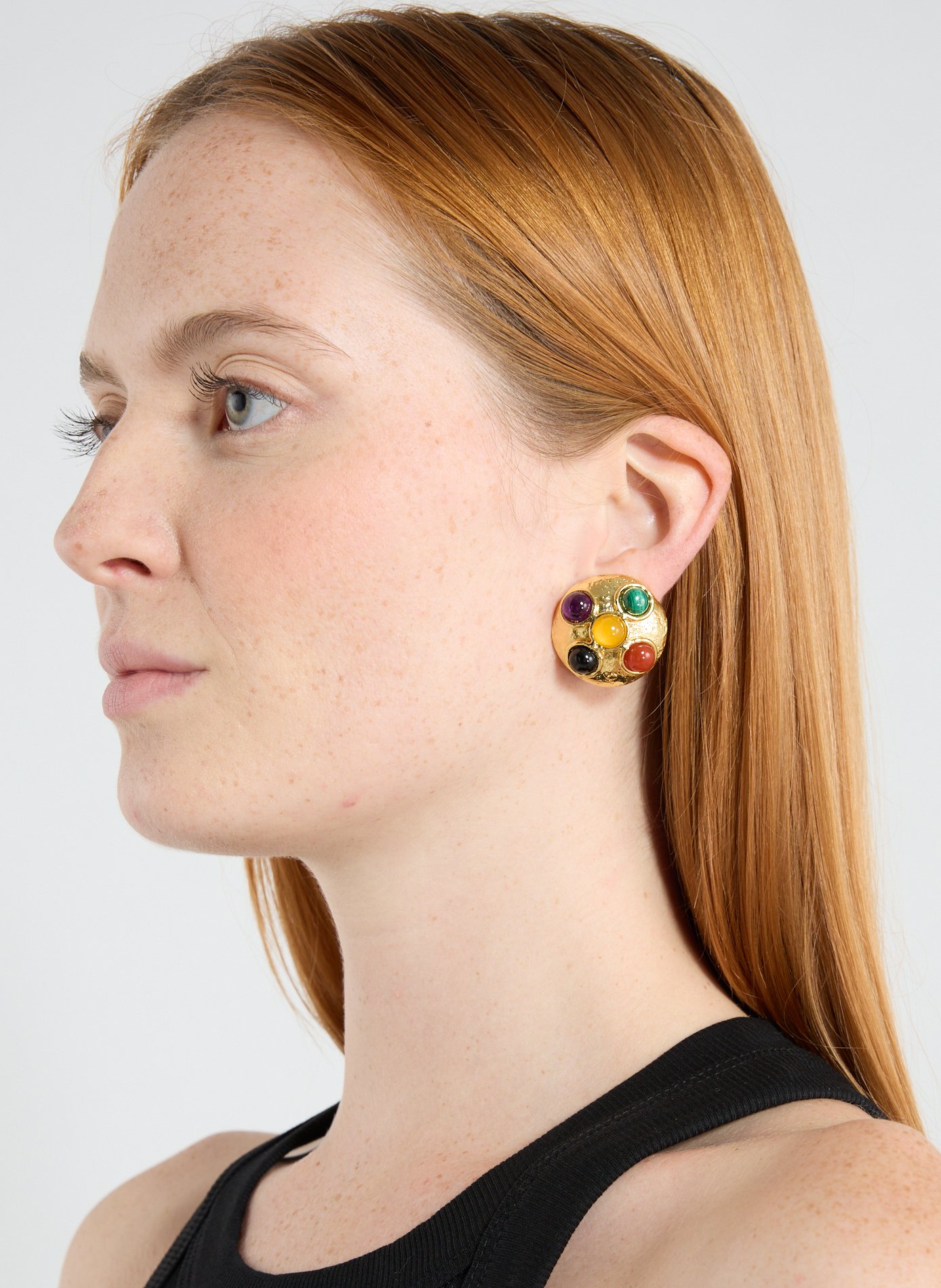 Boucles d'oreille en laiton et pierre SYLVIA TOLEDANO Multicolore