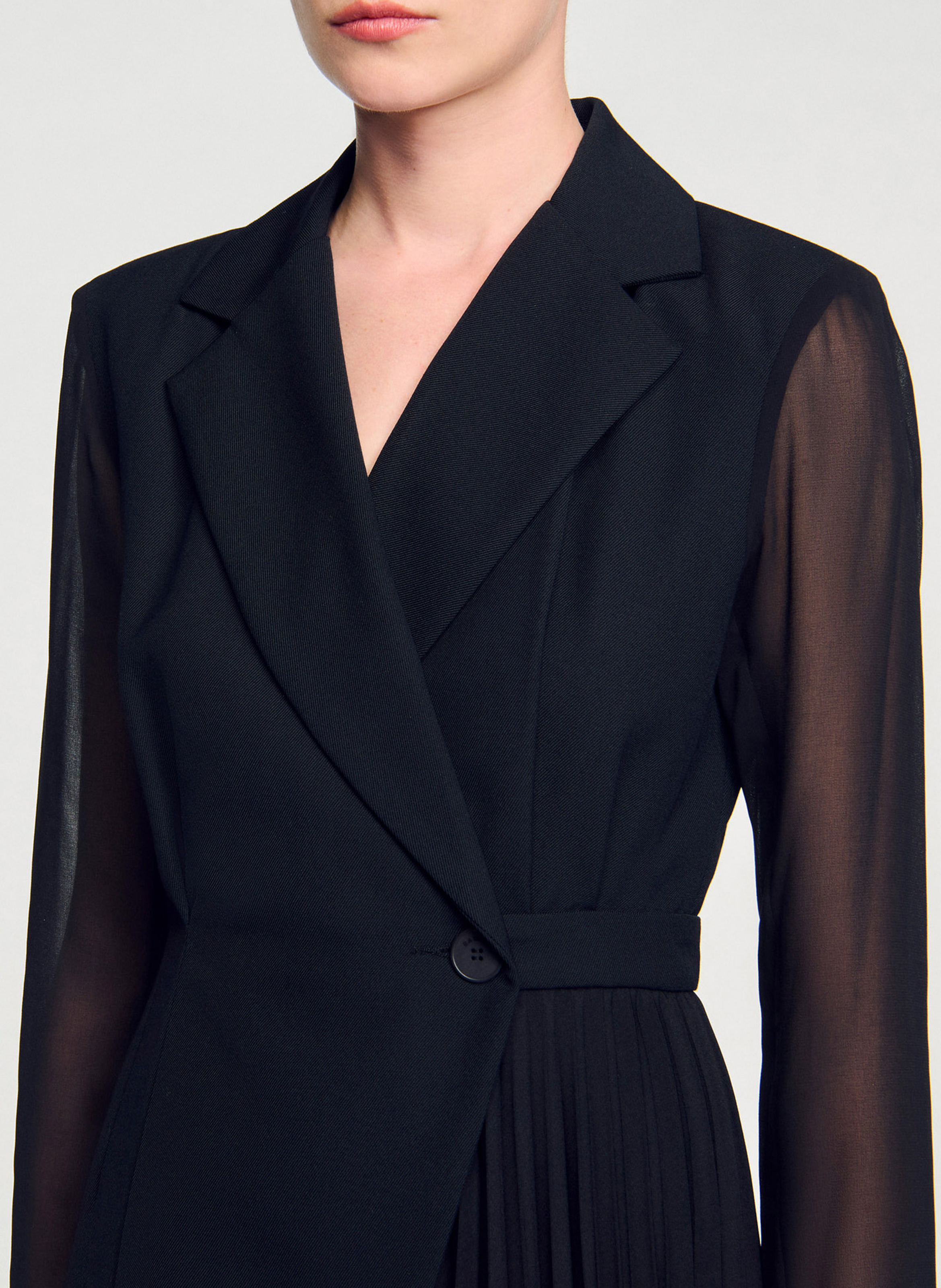 Robe courte col tailleur SANDRO Noir