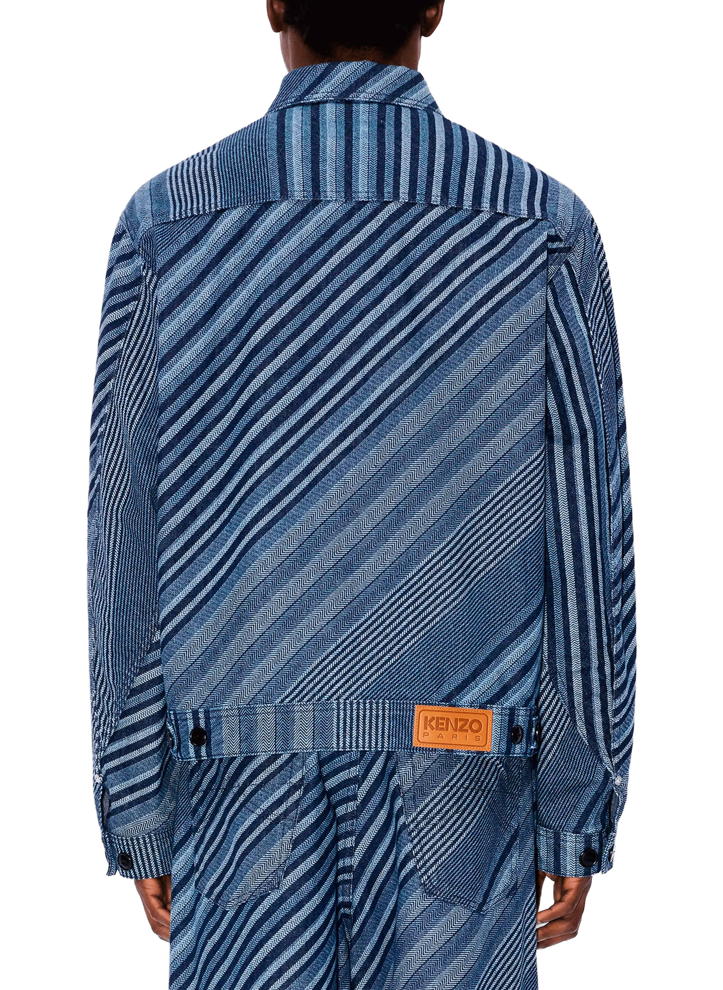 Striped denim jacket KENZO Blue