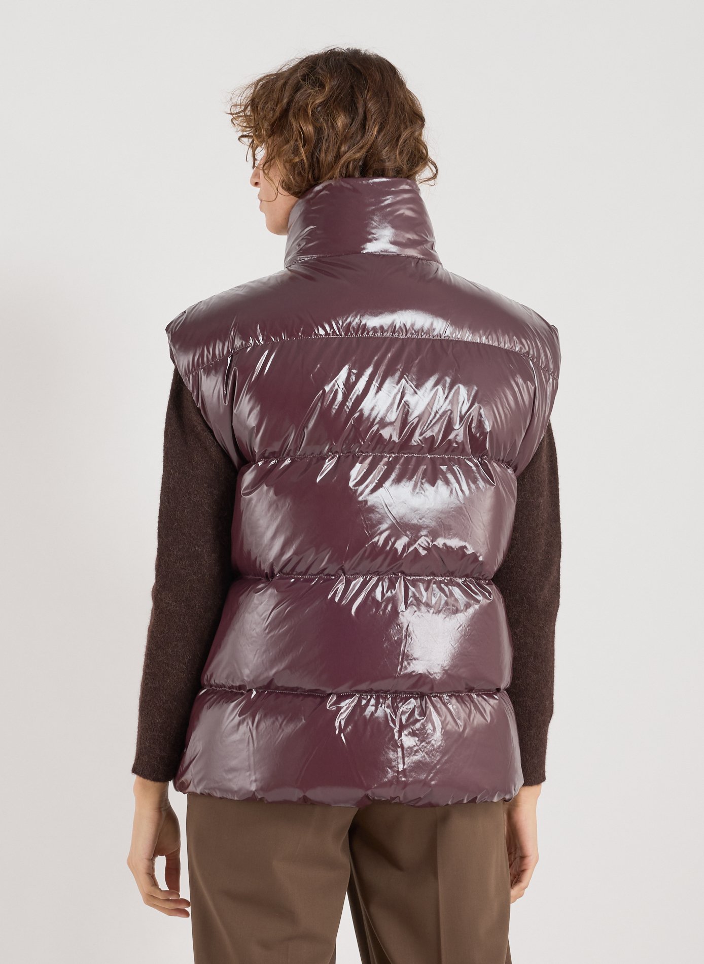 Quilted sleeveless puffer jacket with high neck GERTRUDE ET GASTON Red