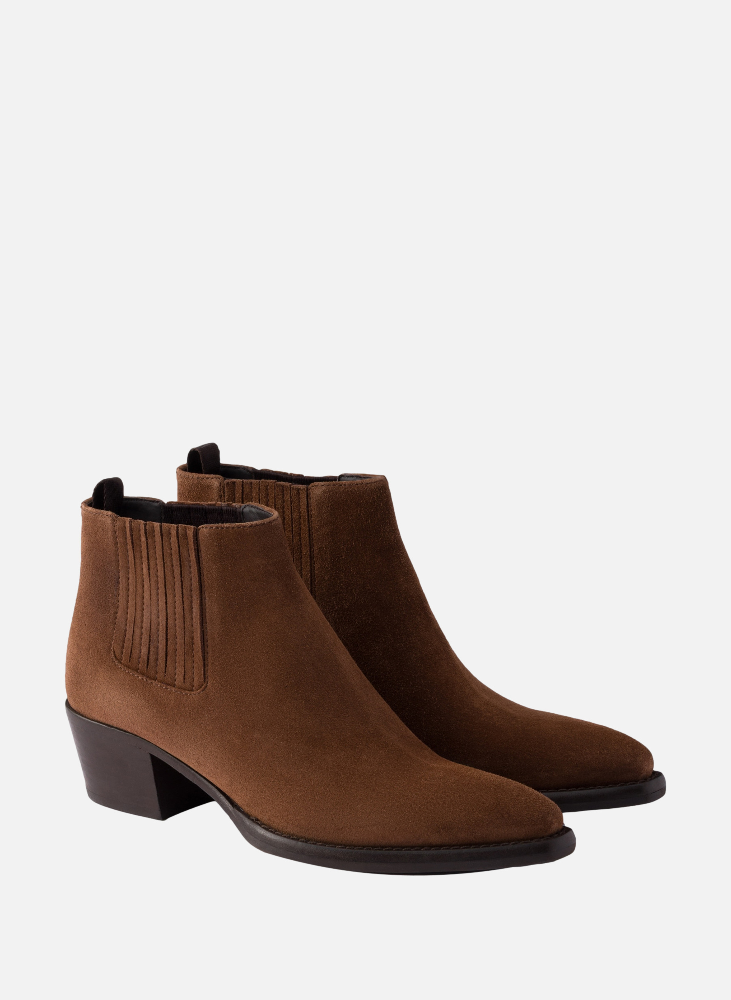 Bottines en veau velours PRADA Marron