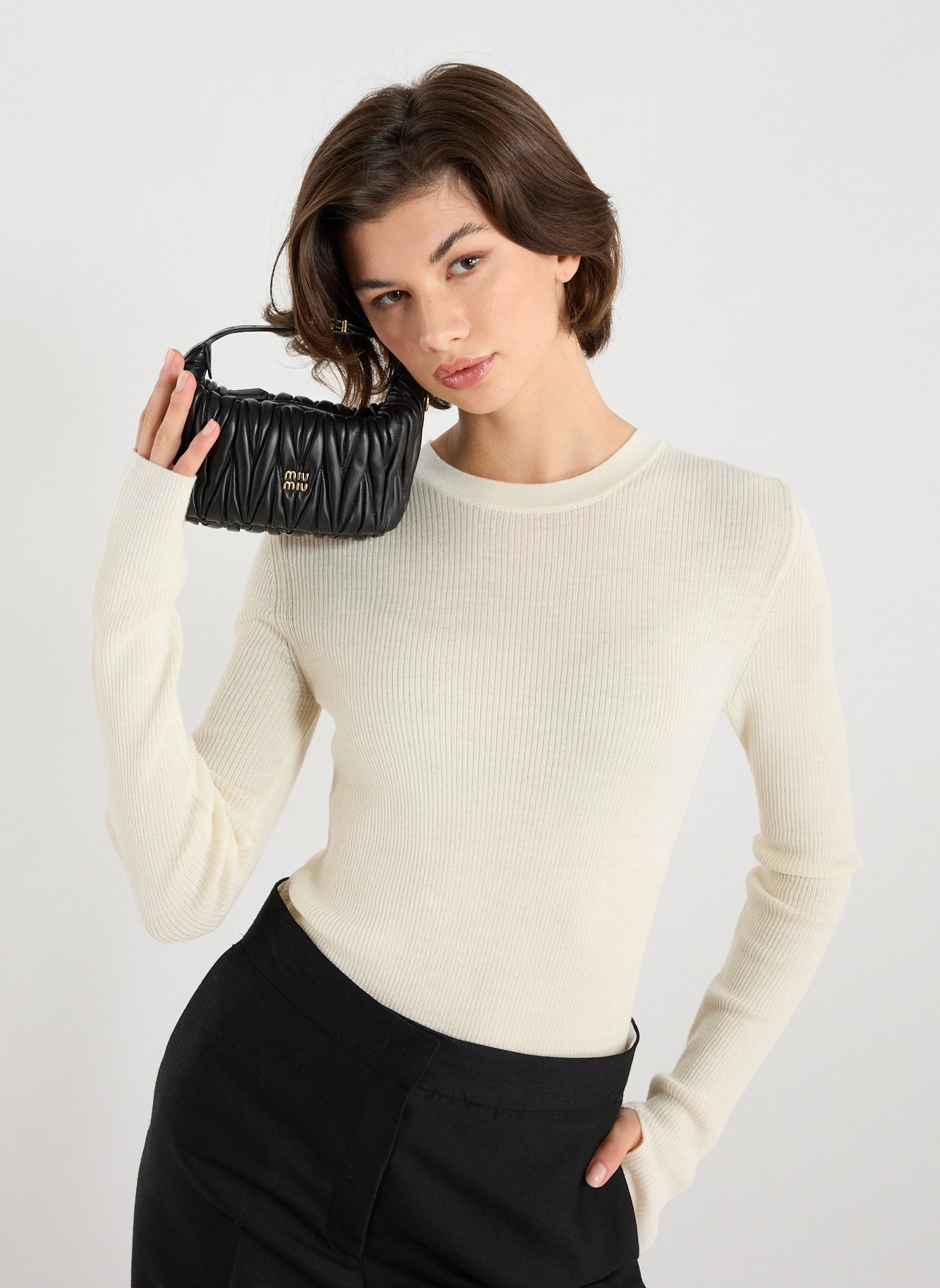 Sac à main Contenitori en cuir  MIU MIU Noir