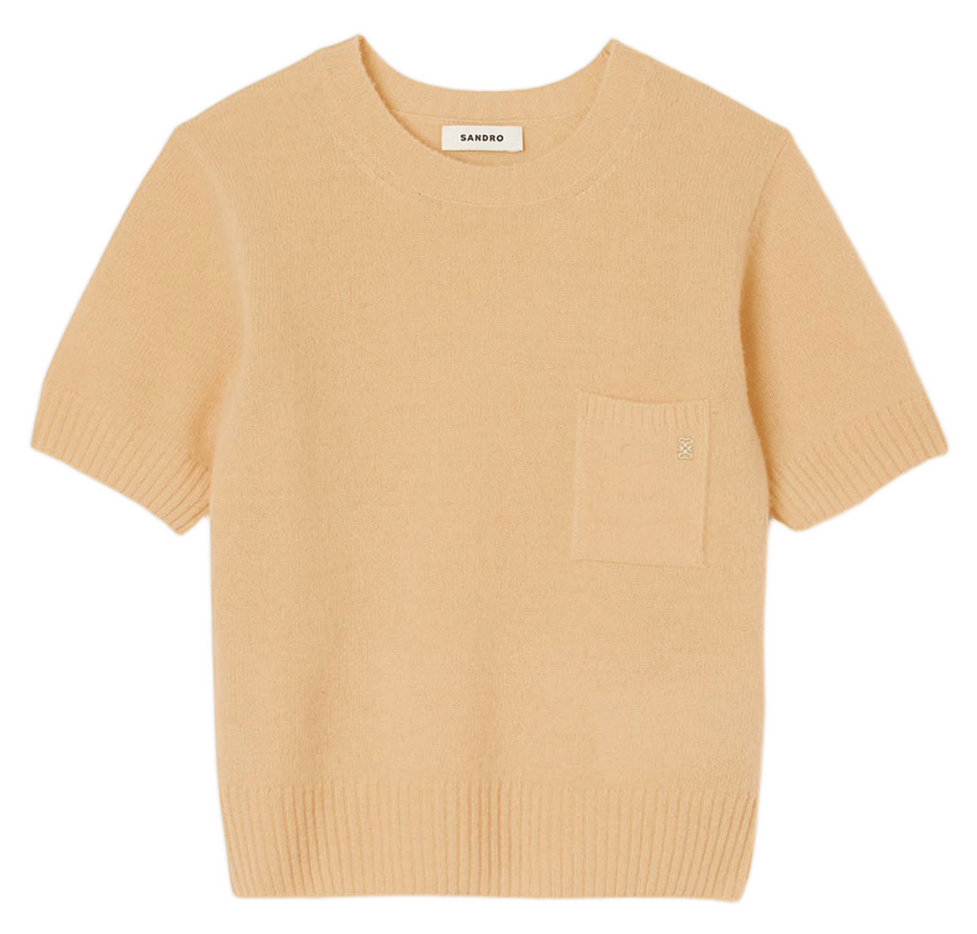 Pull col rond en laine SANDRO Marron