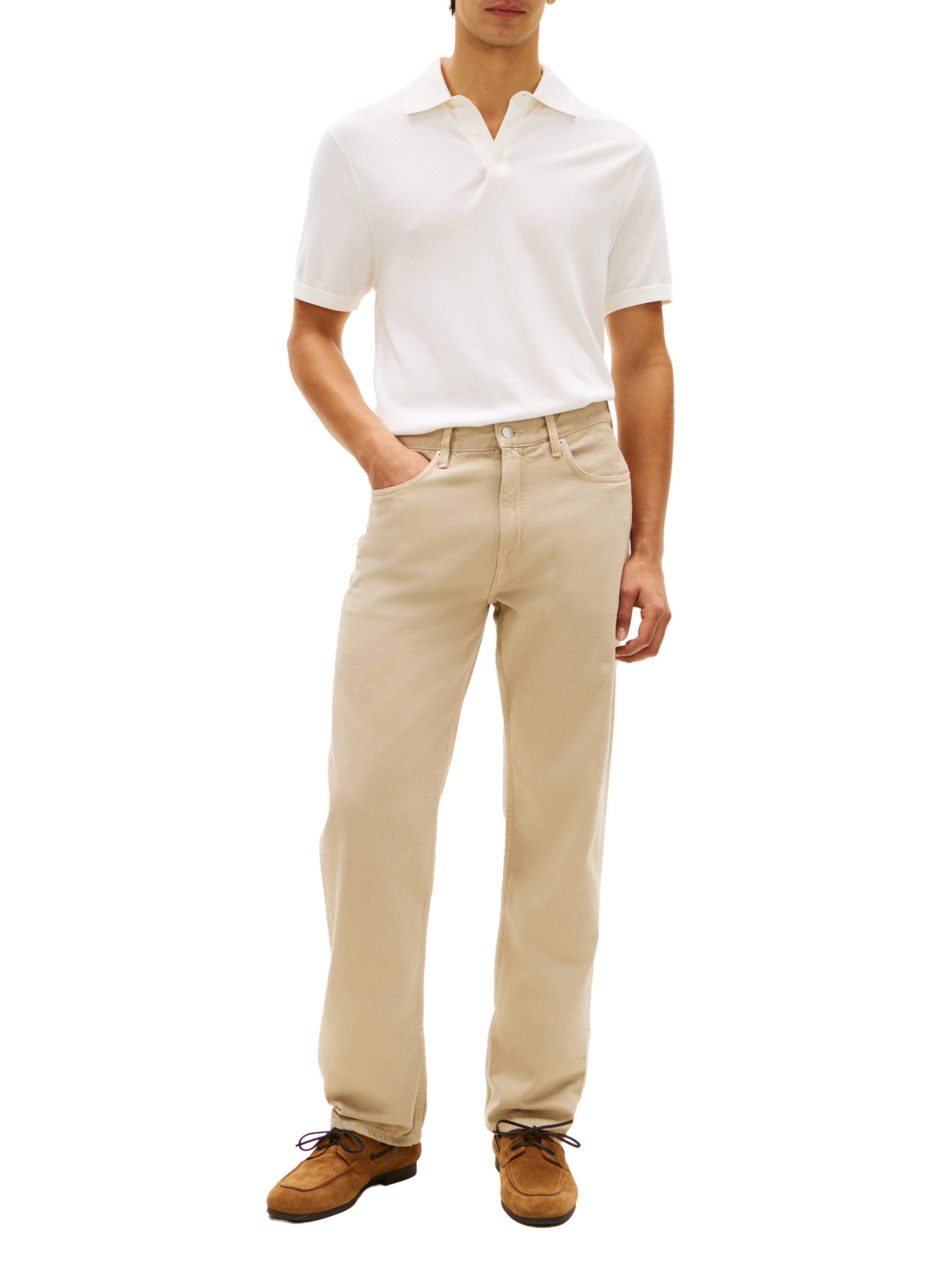 Solid color blended cotton polo TOMMY HILFIGER Beige