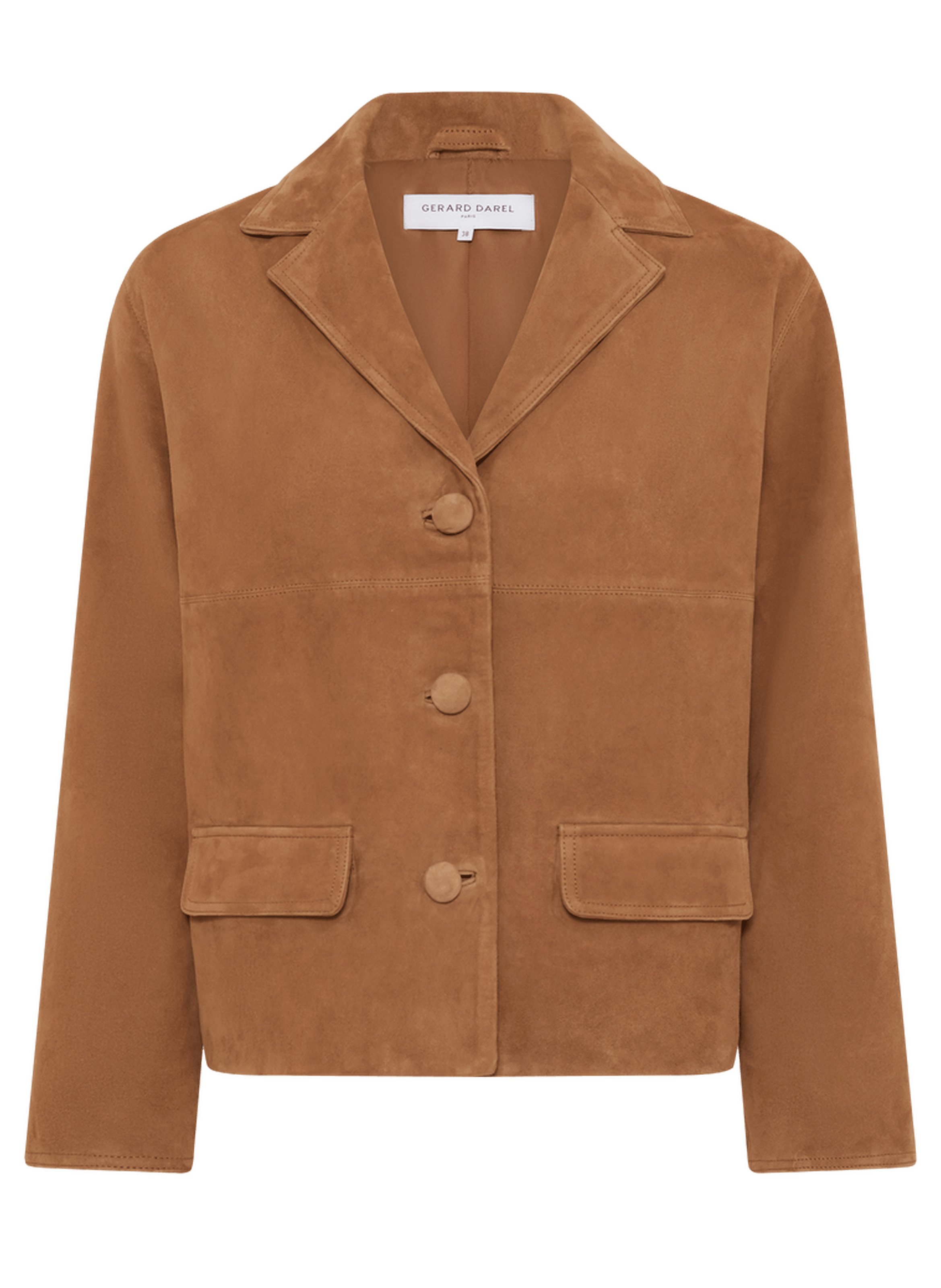 Veste courte en cuir velours - tirya GERARD DAREL Beige