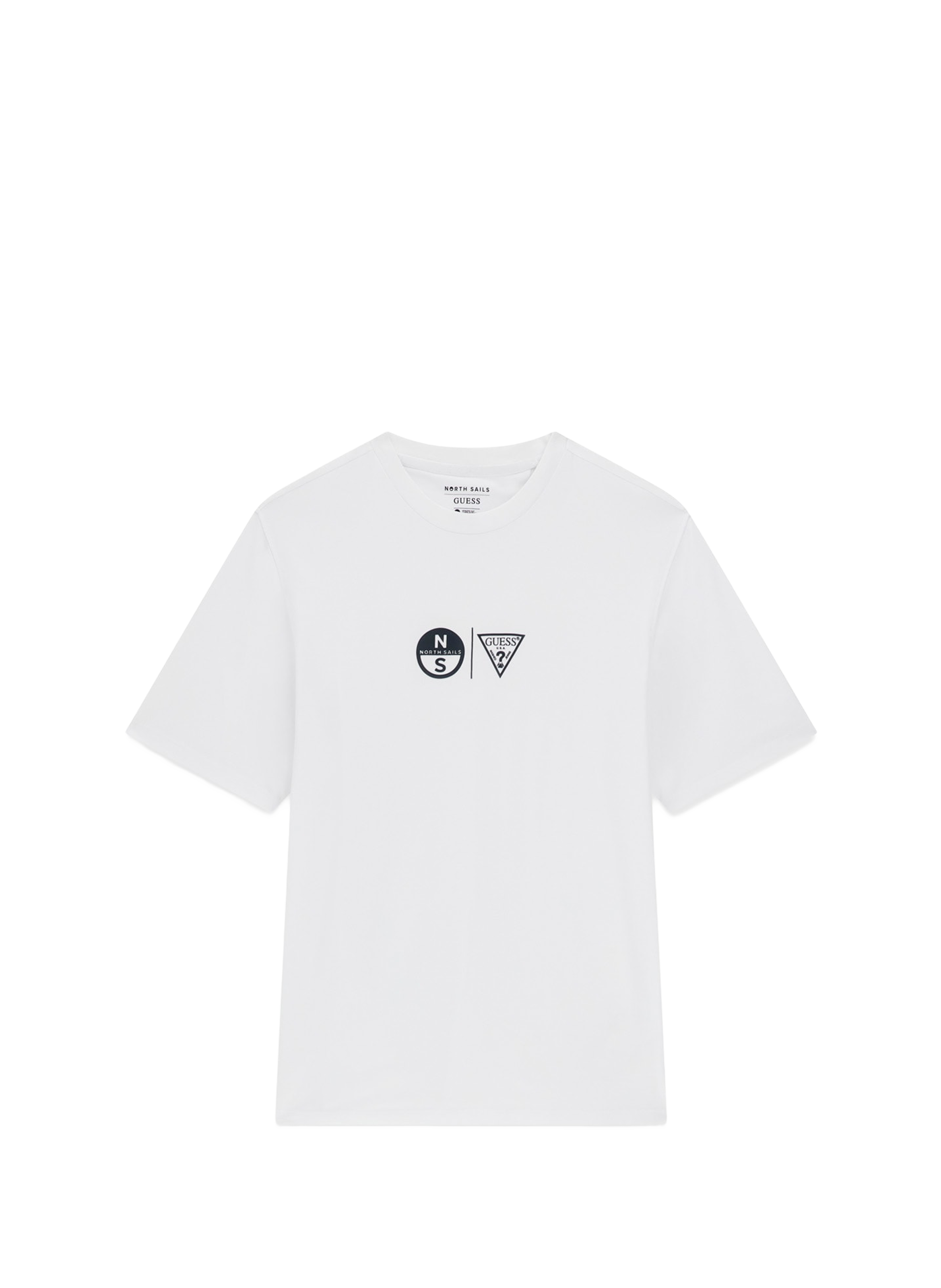 T-shirt imprimé en coton mélangé GUESS Blanc