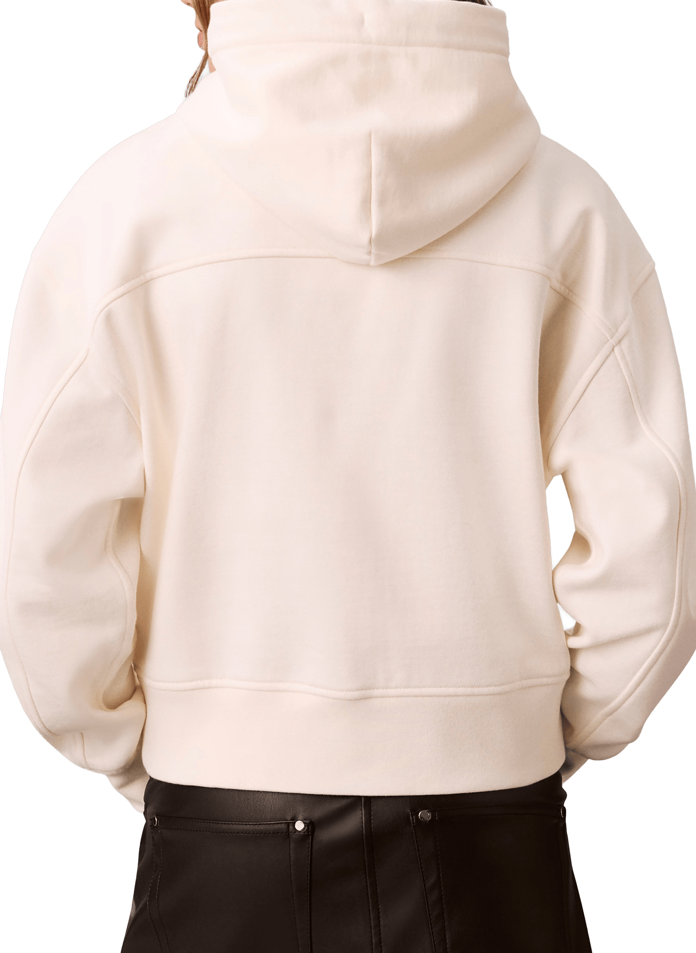 Sweat court brodé en coton mélangé CALVIN KLEIN Beige