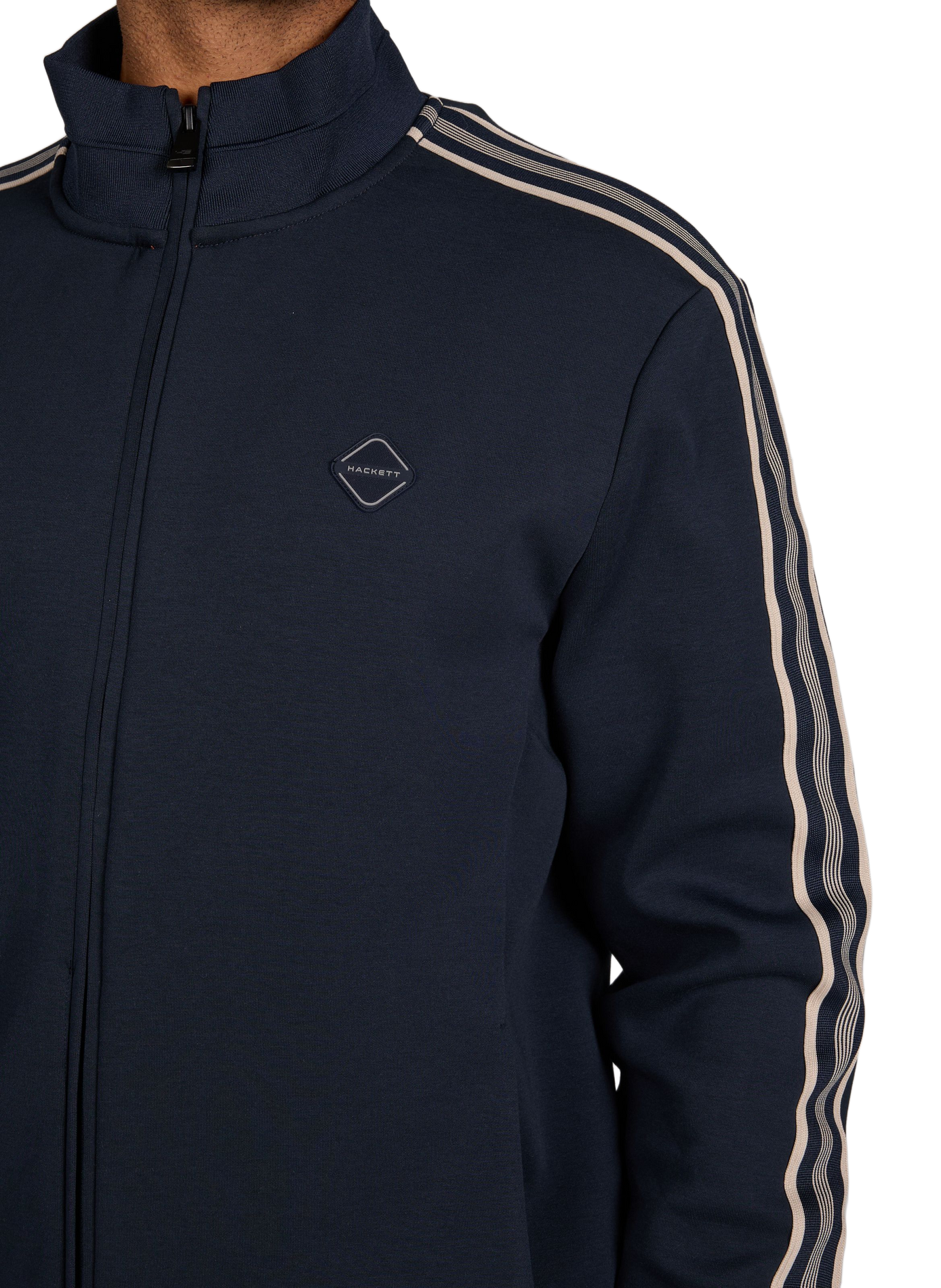 Sweat zippé en coton mélangé HACKETT Bleu