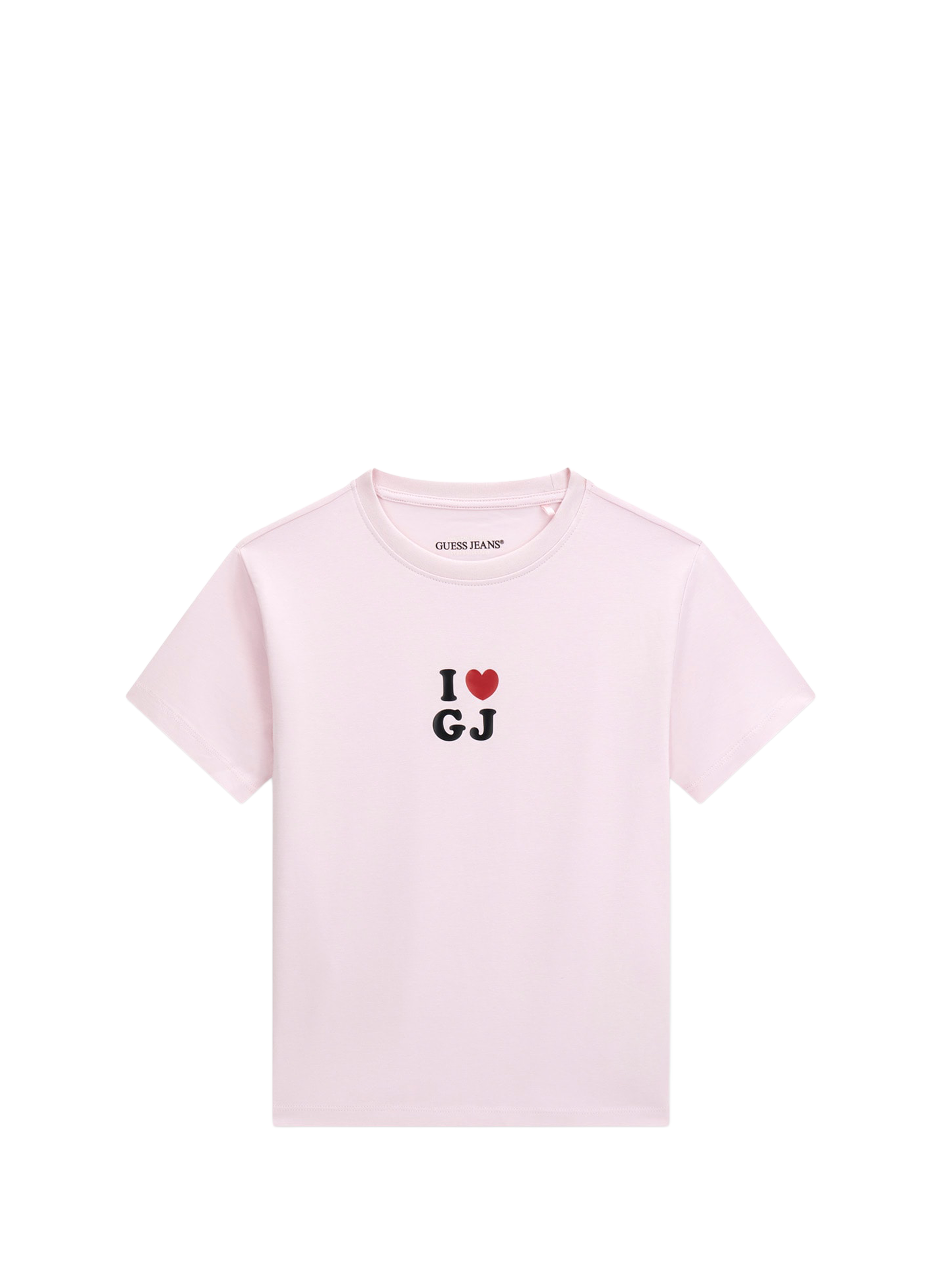 Crop top bedrukt van gemengd katoen GUESS Roze