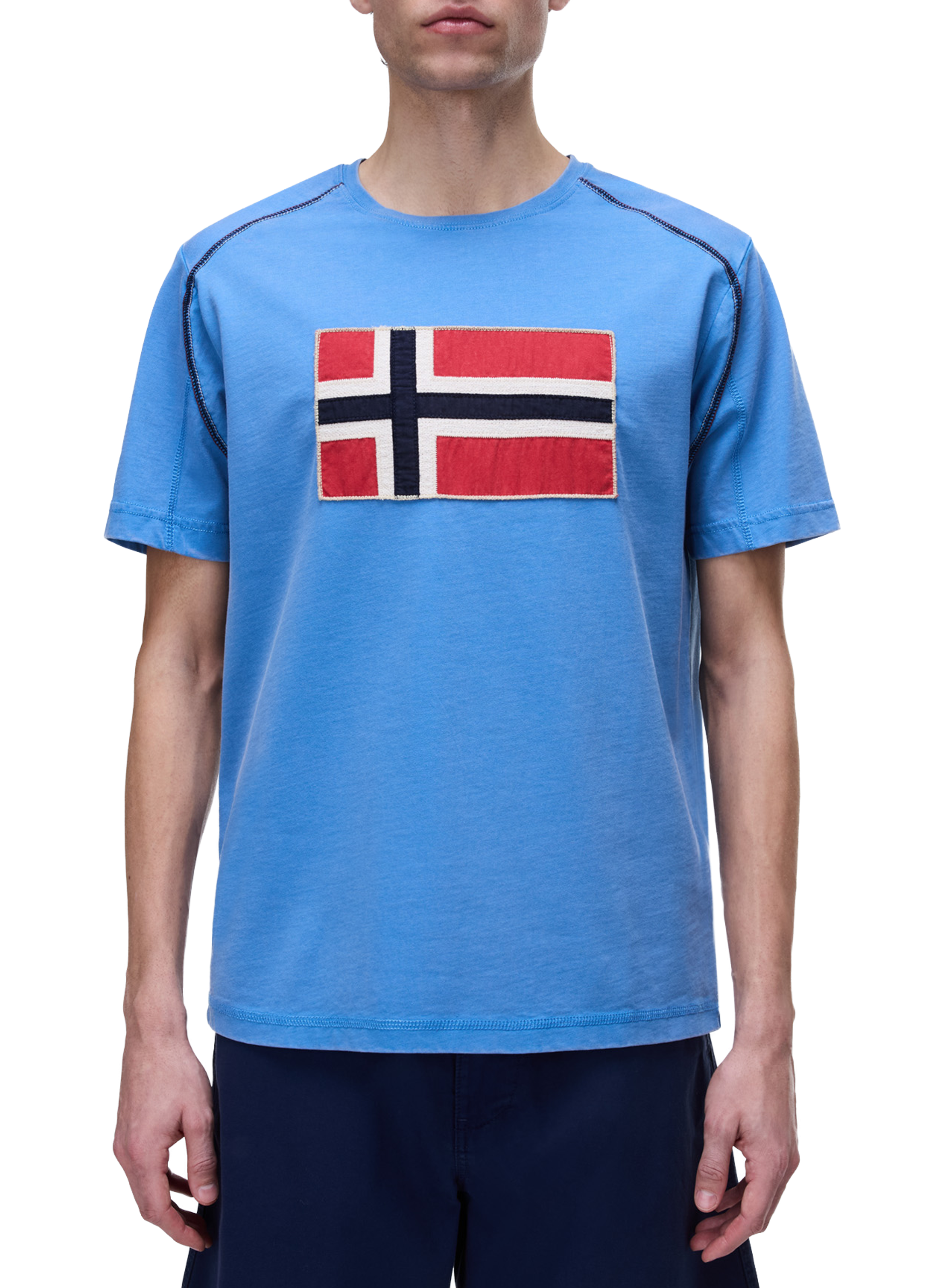 T-shirt droit imprimé Reflect en coton NAPAPIJRI Bleu