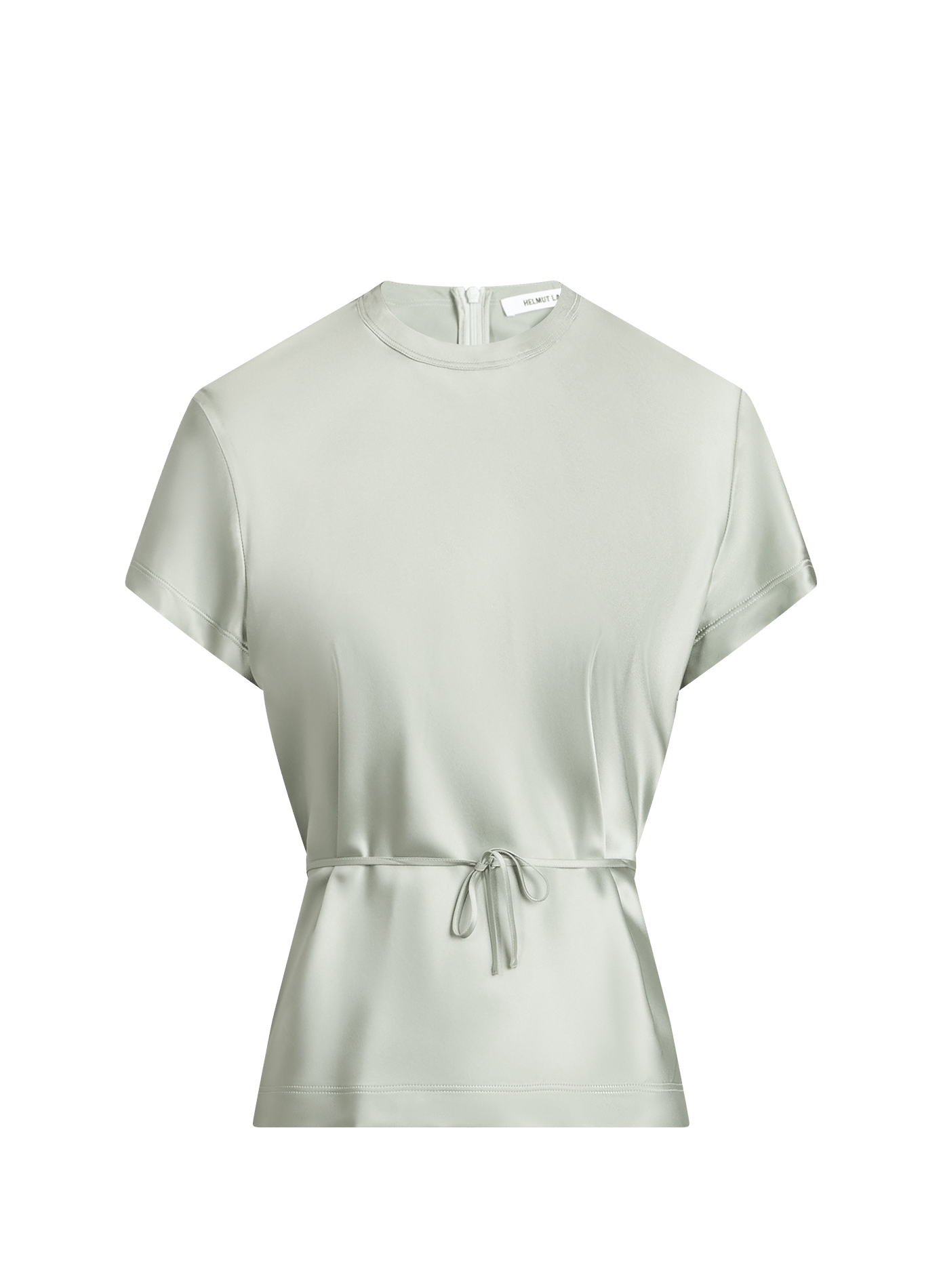 Tee-shirt en satiné à liens en soie HELMUT LANG Gris