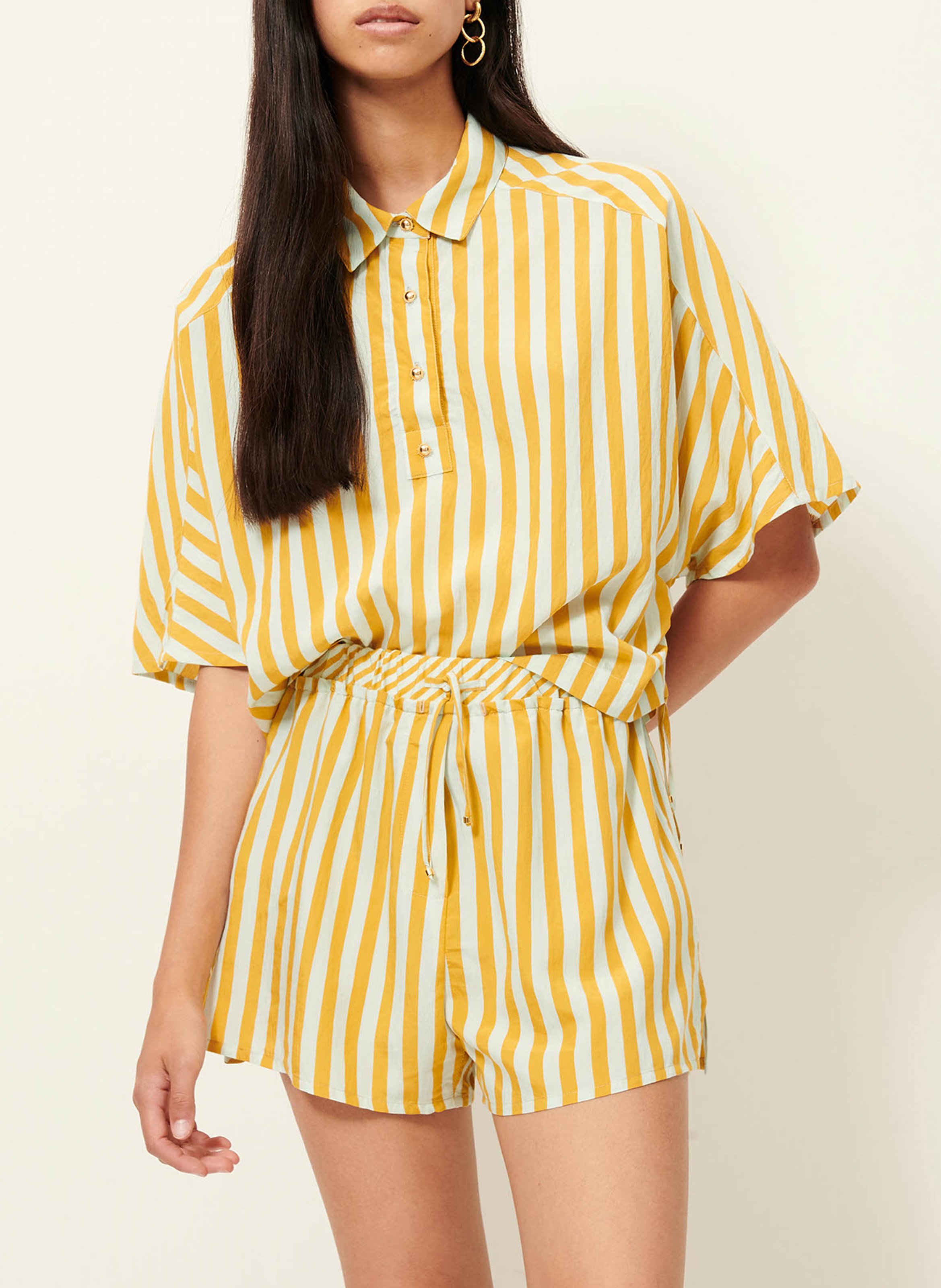 Short large à rayures agde SESSUN Jaune