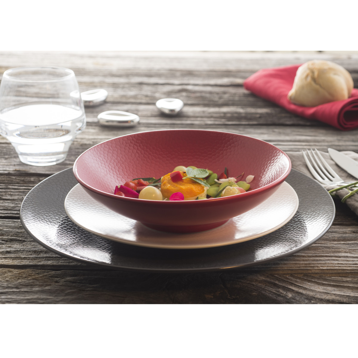 Stone - assiette plate 27 cm (lot de 6) MEDARD DE NOBLAT Rouge