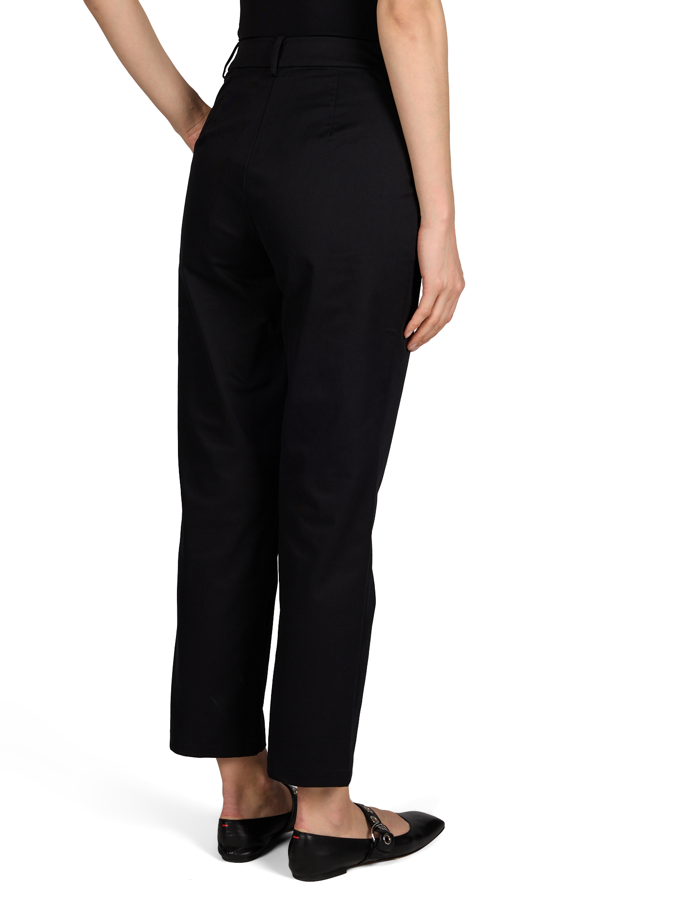 Pantalon à rayures en coton mélangé VILA Noir