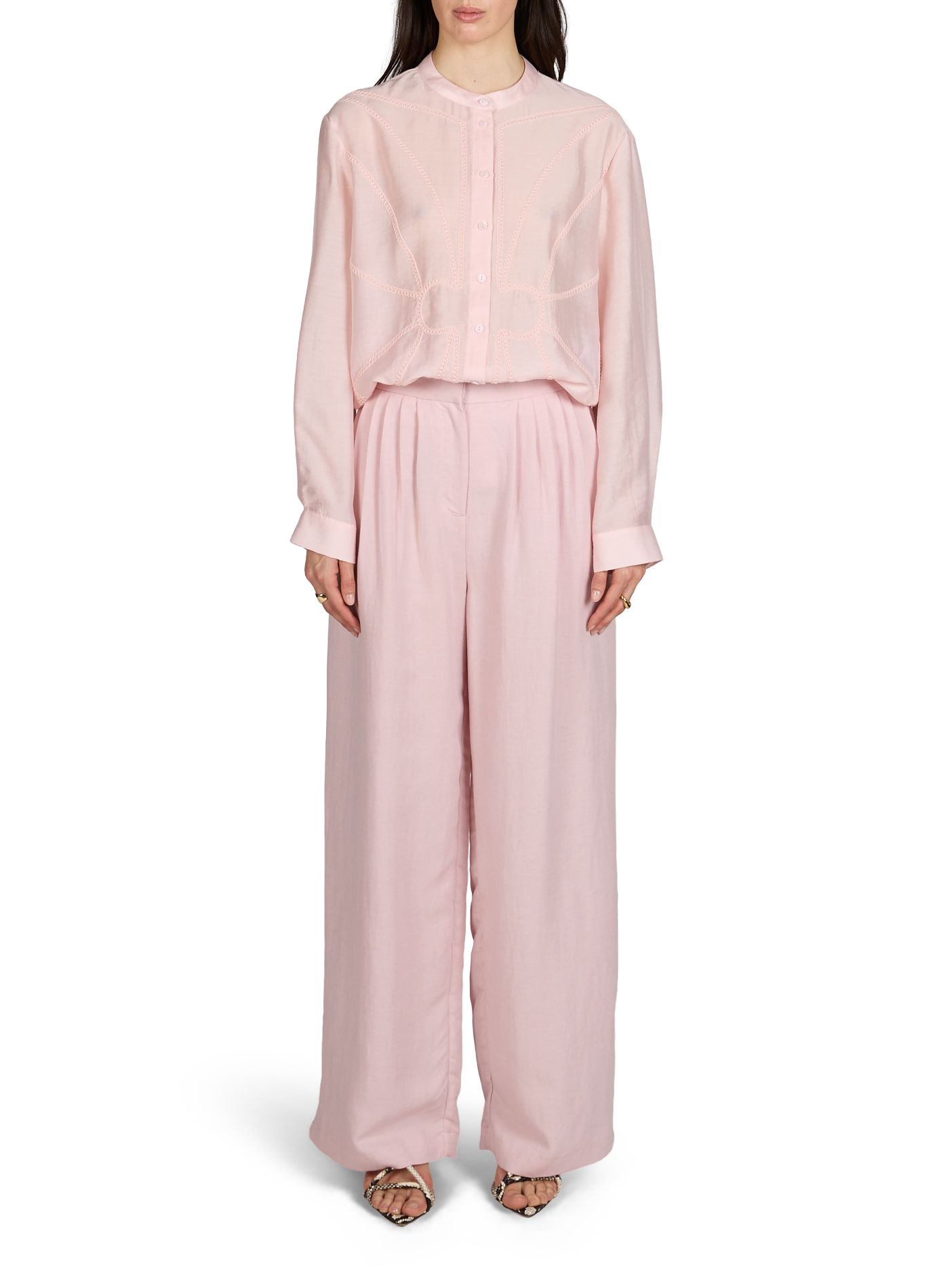 Pantalon ample uni OBJECT Rose