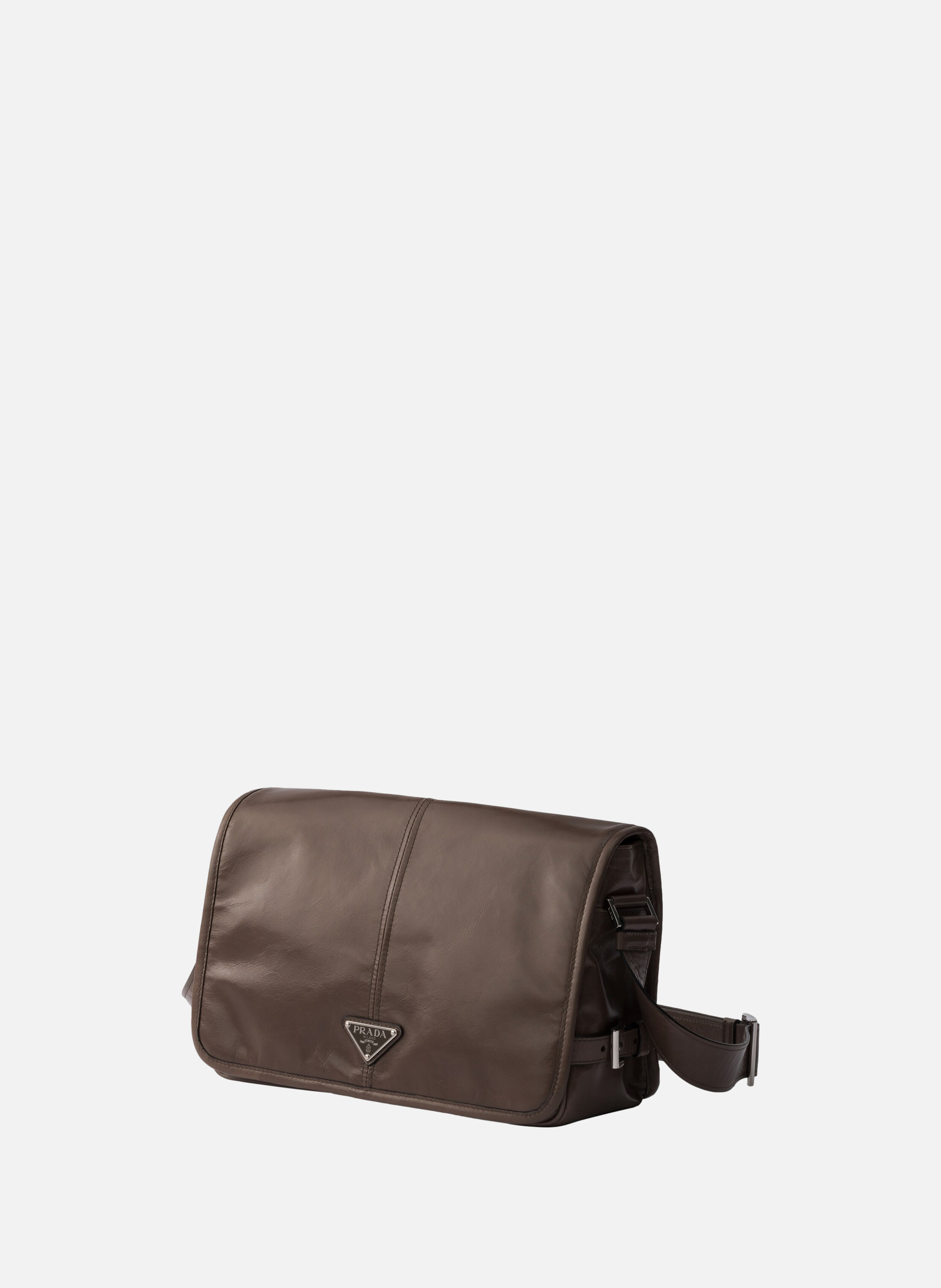 Sac à bandoulière en cuir PRADA Gris