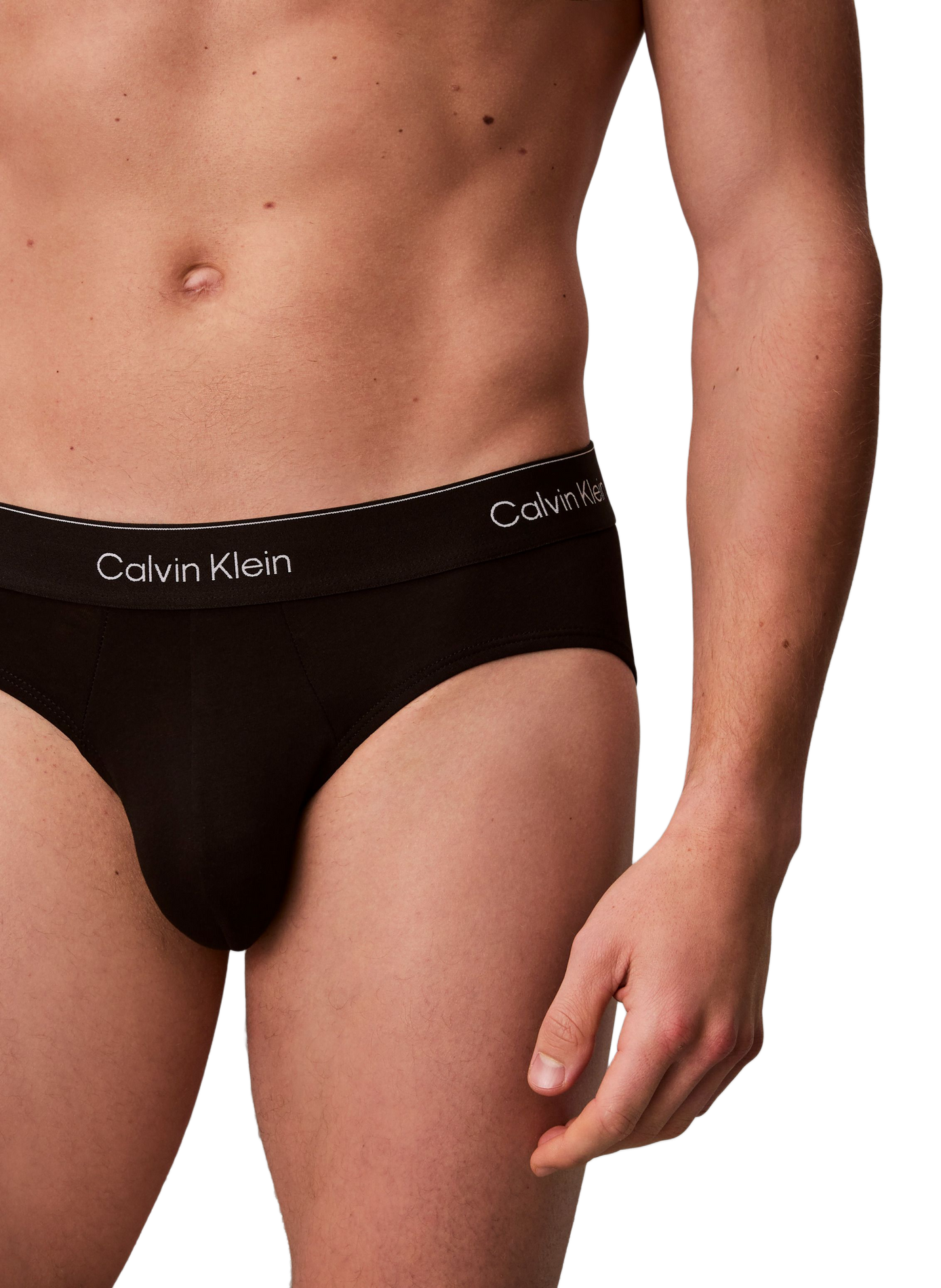 Set von 3 einfarbigen Slips aus Baumwollmischung CALVIN KLEIN Schwarz