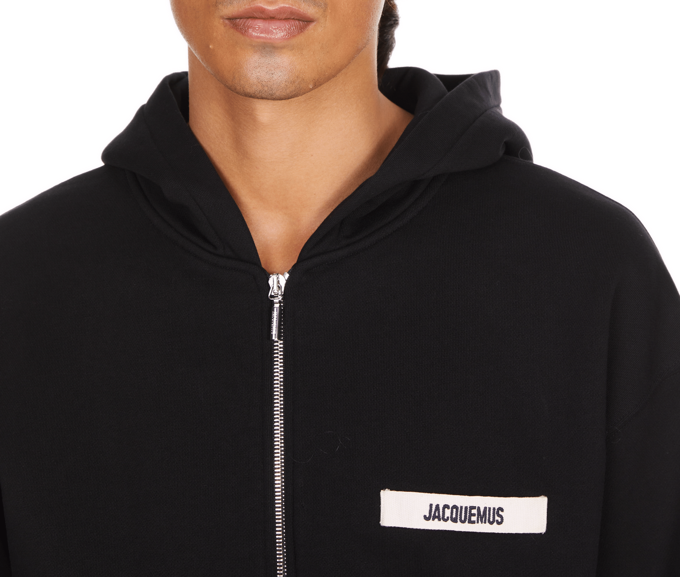 Cotton zip-up hoodie  JACQUEMUS Black
