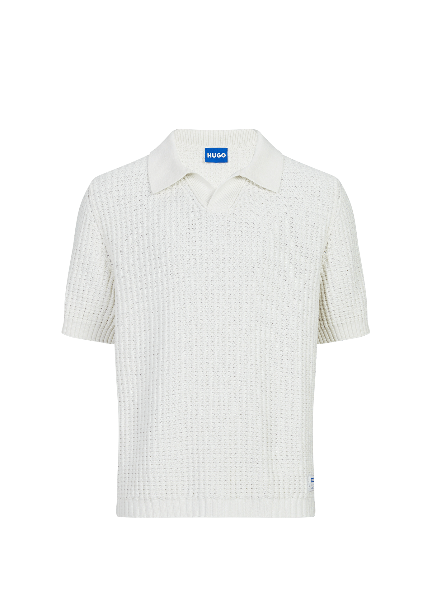 Textured knit polo in blended cotton HUGO BLUE Beige