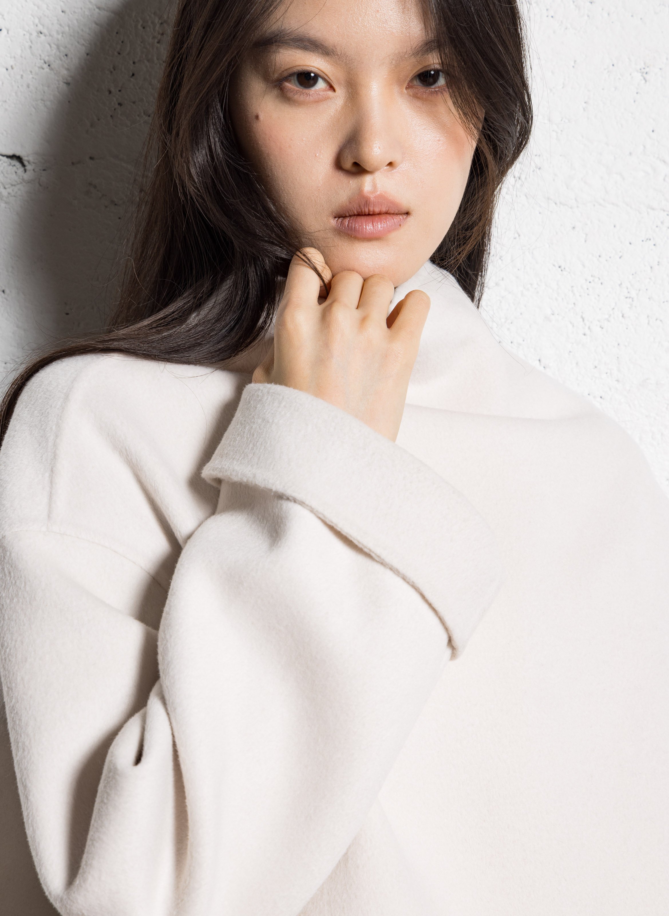 Veste droite avec écharpe IKKS Blanc