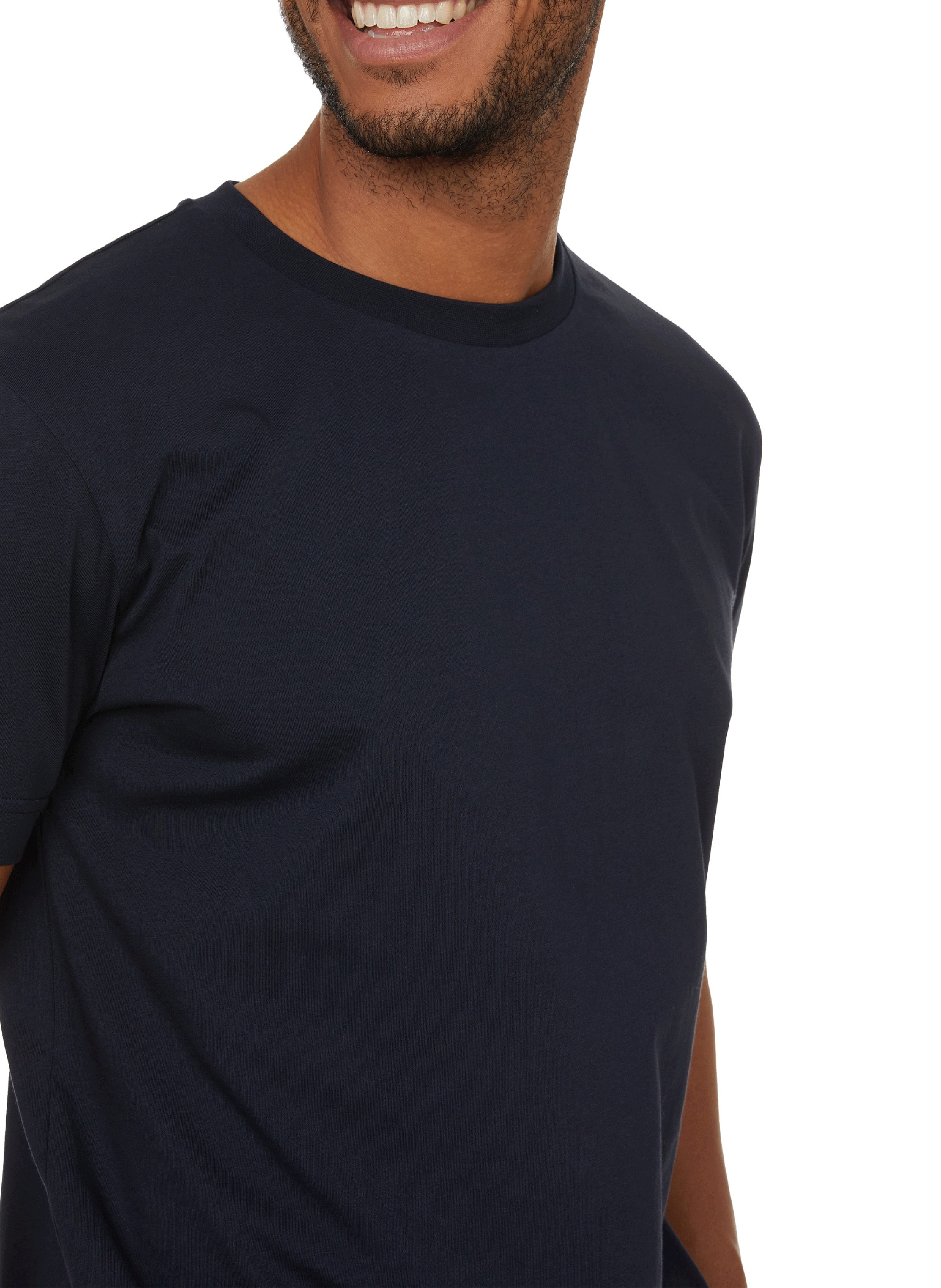 T-shirt met ronde hals van biologisch katoen | Blauw AU PRINTEMPS PARIS Heren