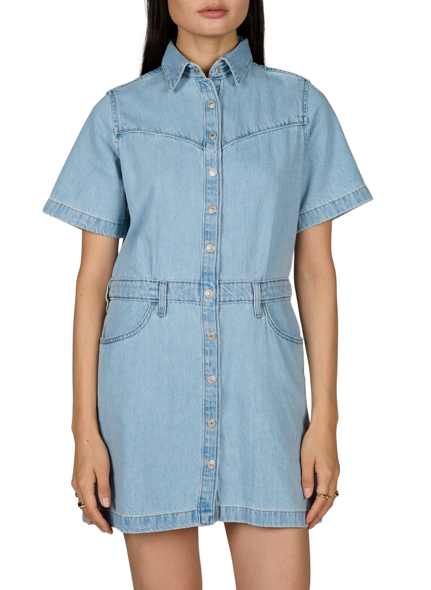 Kurzes Jeanskleid aus Baumwolle LEVI'S Blau