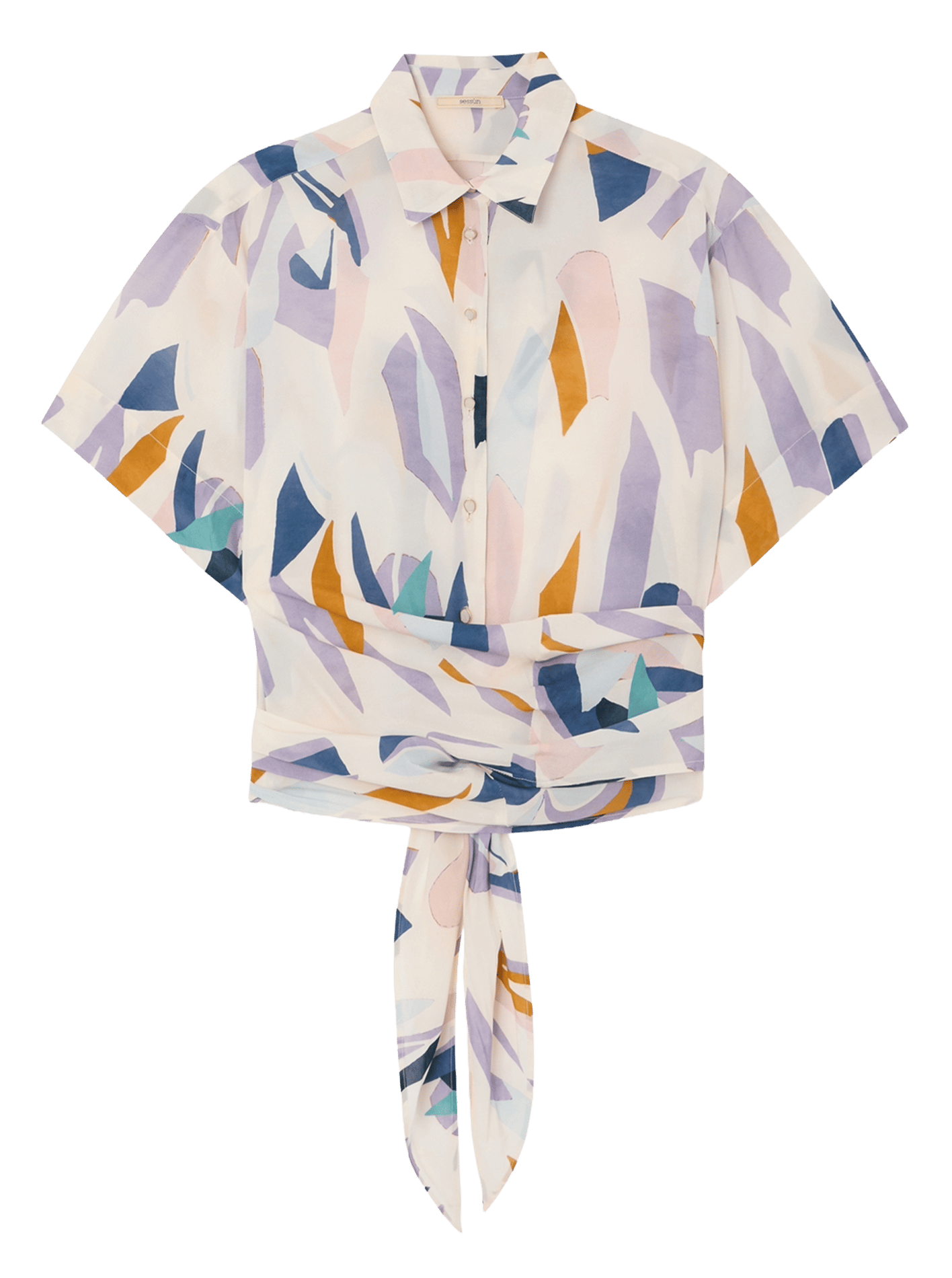 Chemise à manches courtes imprimée en coton bio procida | Multicolore SESSUN Femme