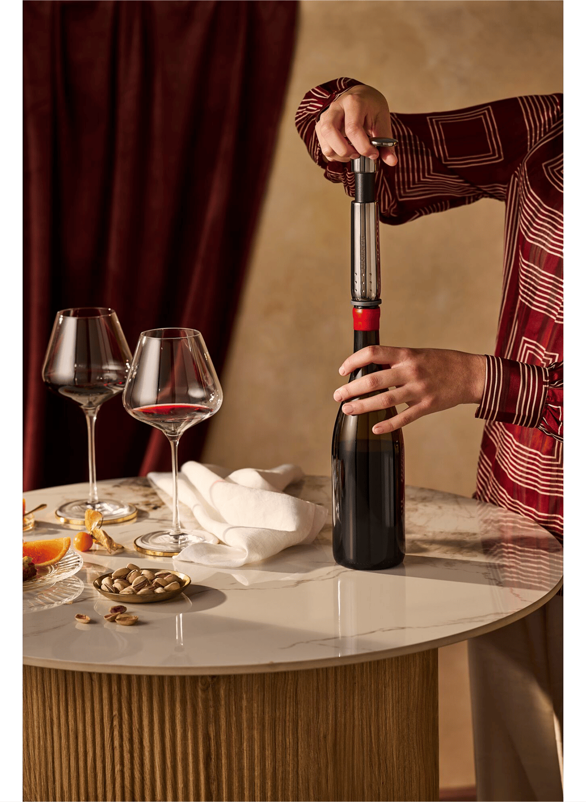 Weinpumpe WA-137 mit 3 Metallverschlüssen LE CREUSET Schwarz