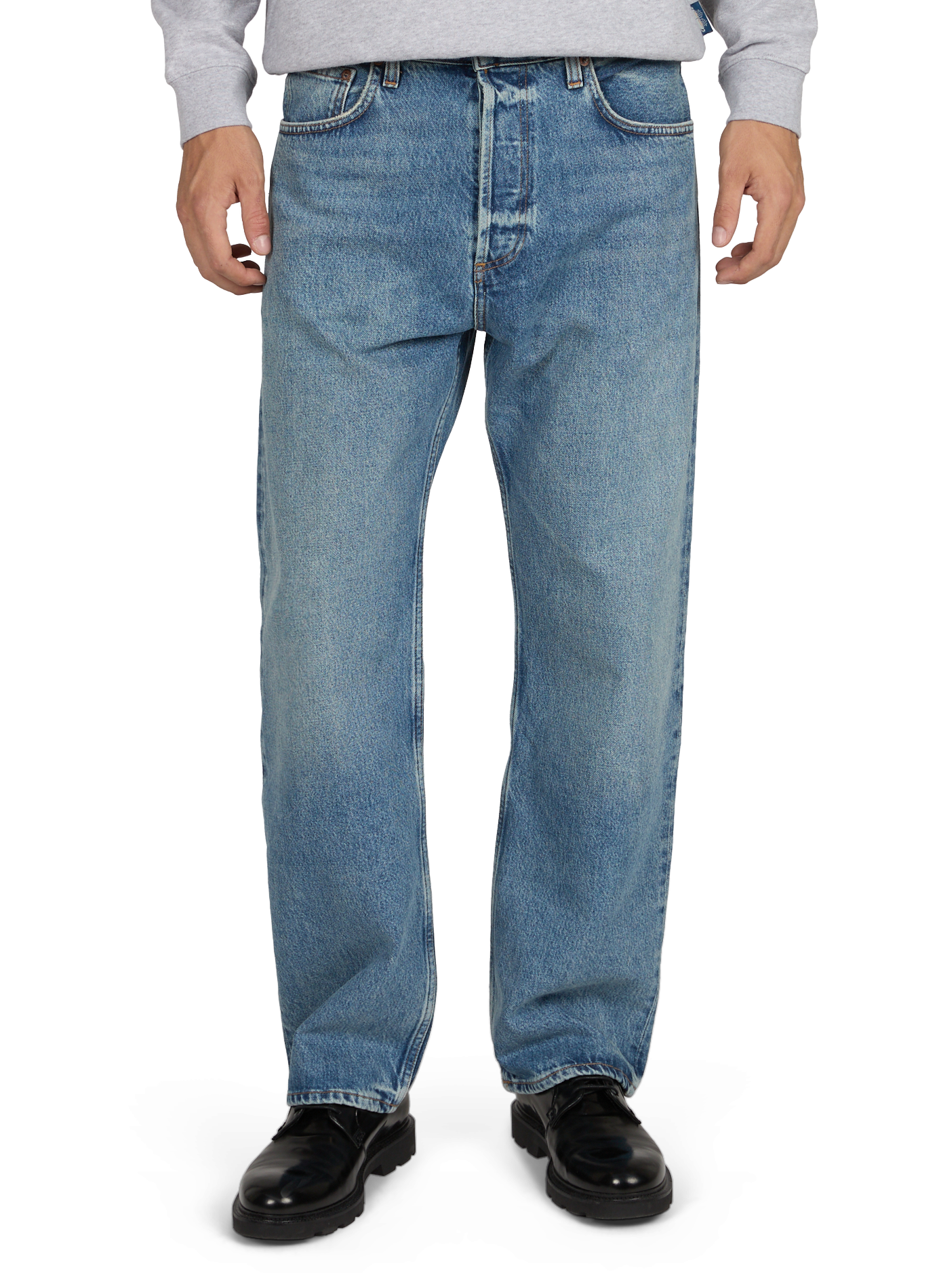 Jean droit en coton AGOLDE Bleu