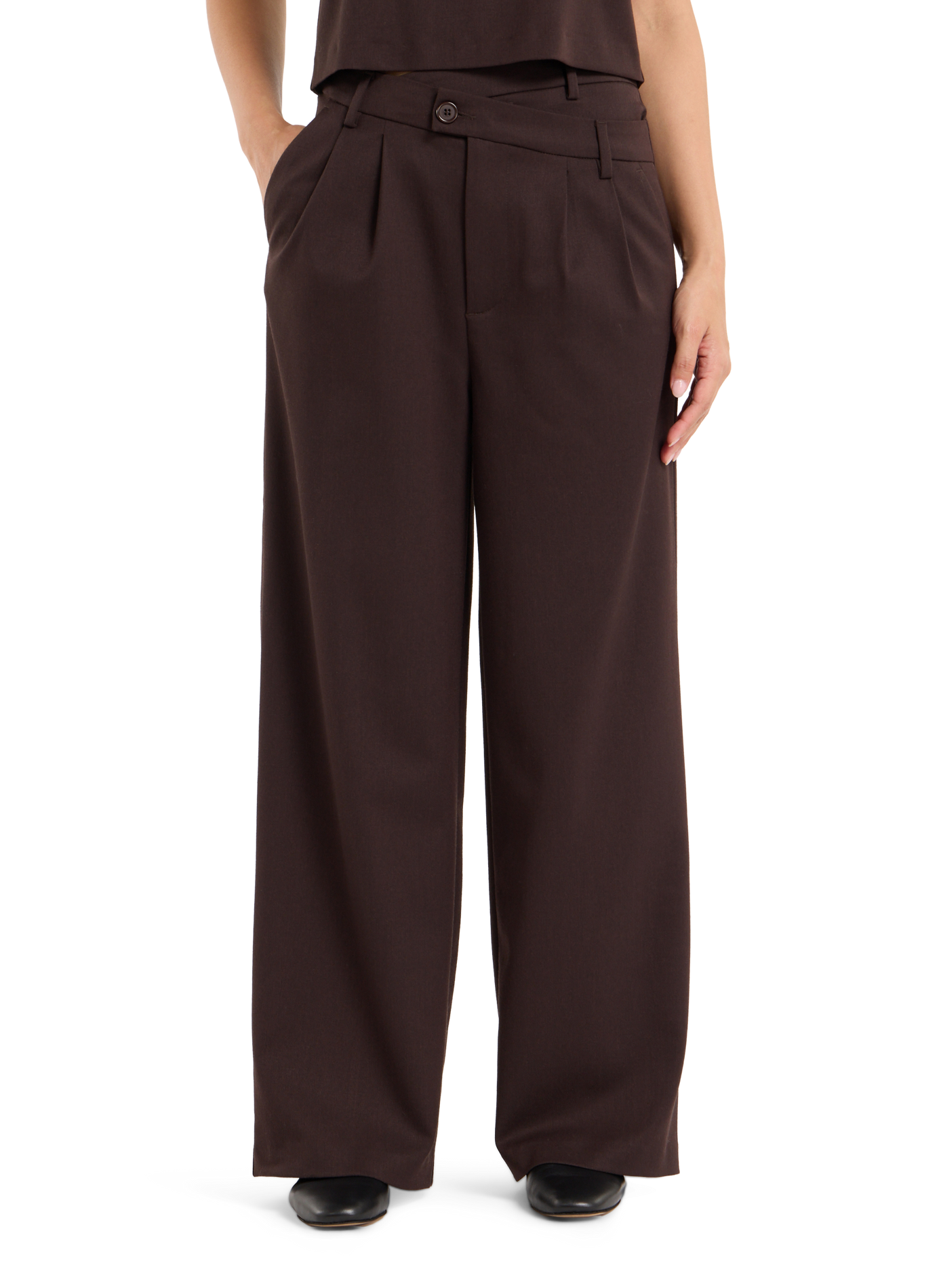 High-waisted wide-leg trousers SAISON 1865 Brown