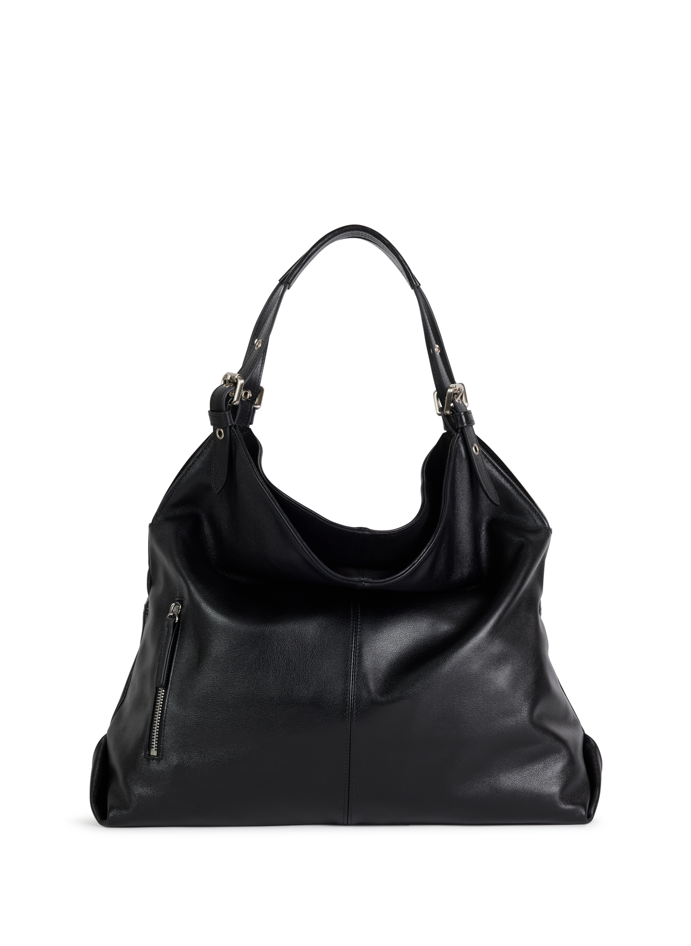 Schultertasche aus Leder NAT & NIN Schwarz